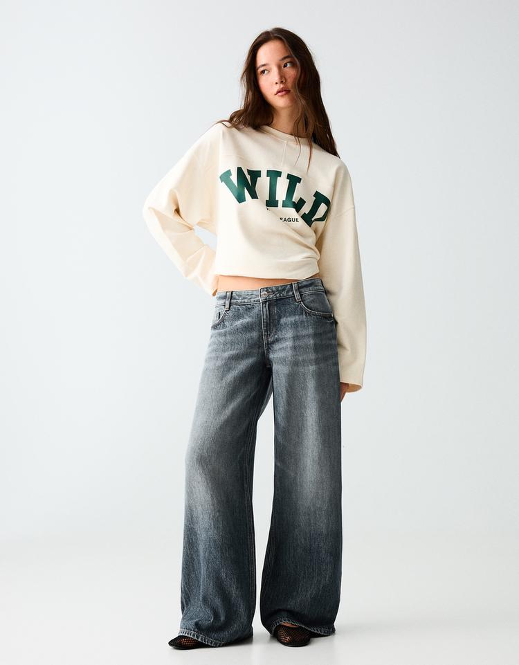 Low-rise wide-leg jeans — Blue