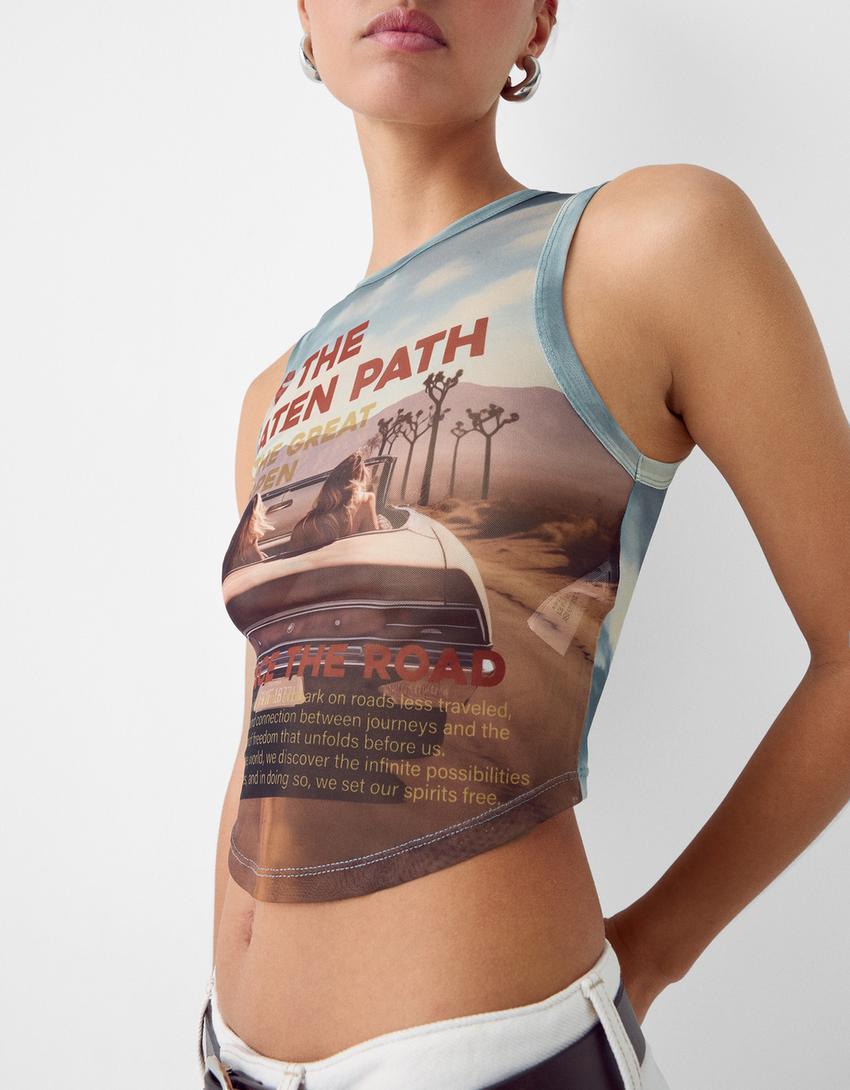 تيشرت تول مطبوع بحمالات-أزرق-2