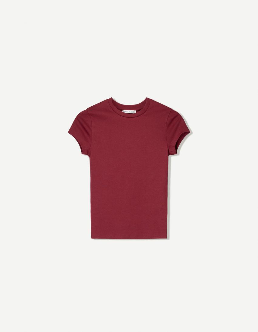 Camiseta manga corta cuello redondo-Fucsia-1