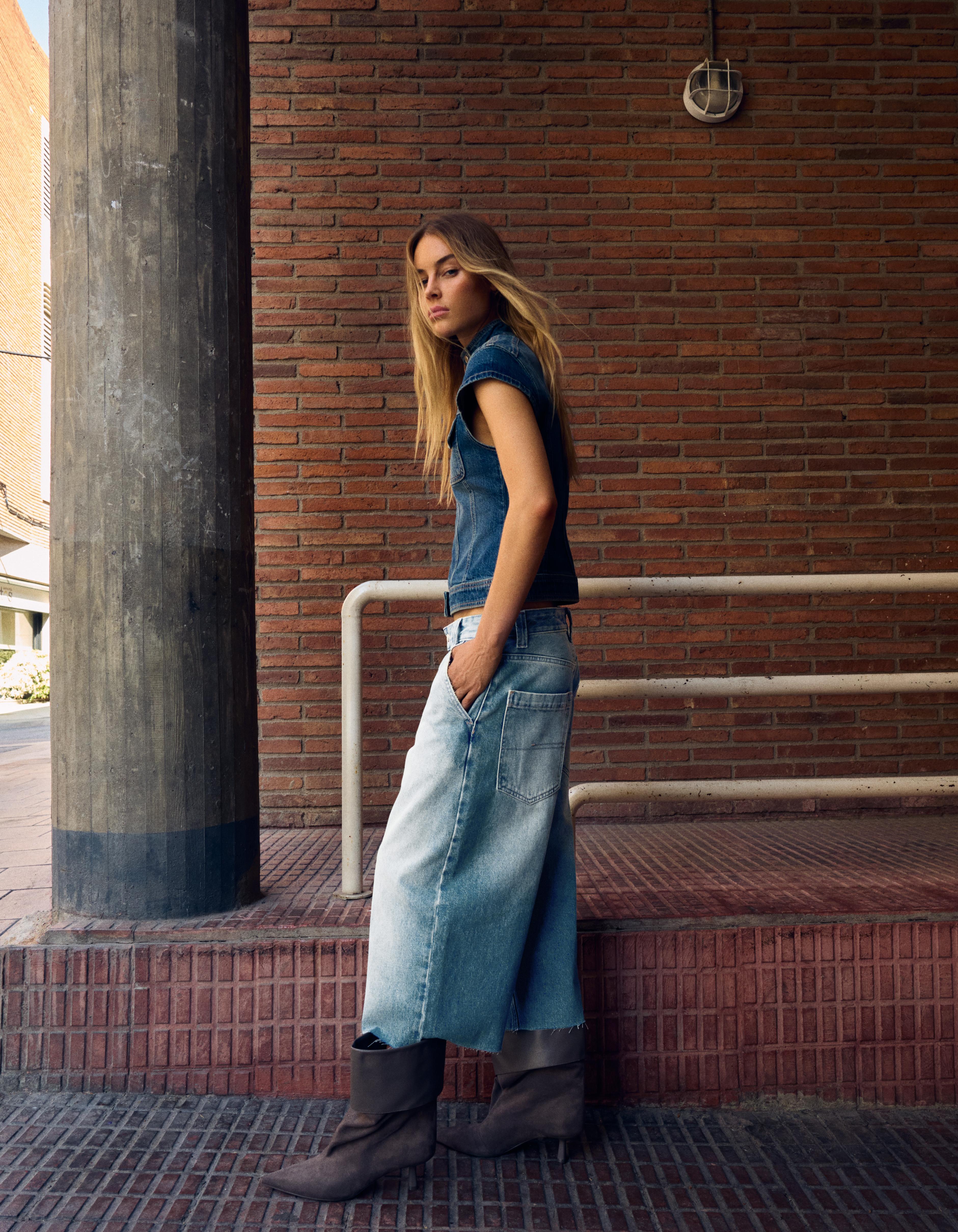 Denim skater jorts — Green