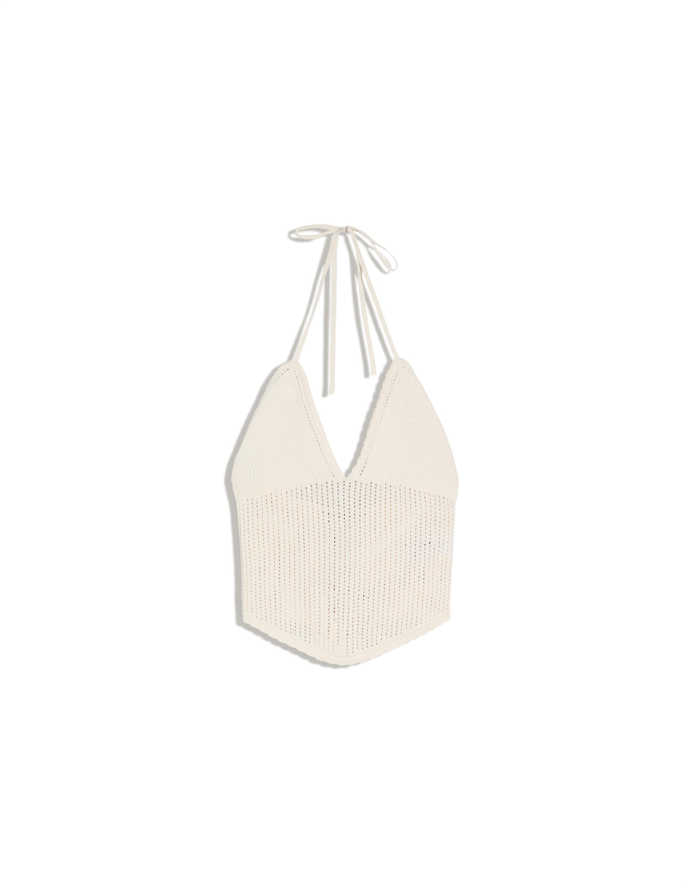 Cutwork halter top — Cream