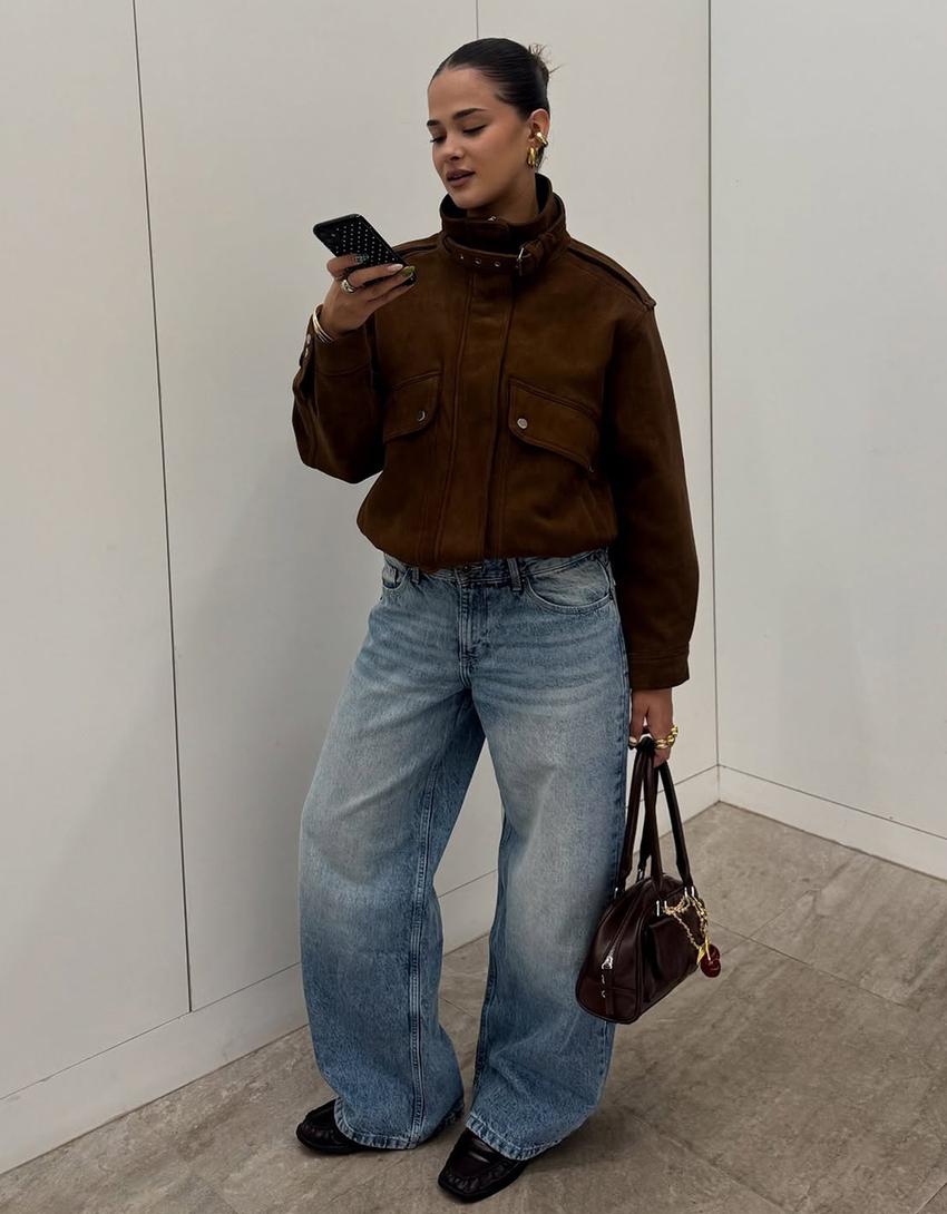 Jeans boyfriend-Azzurro Lavato
