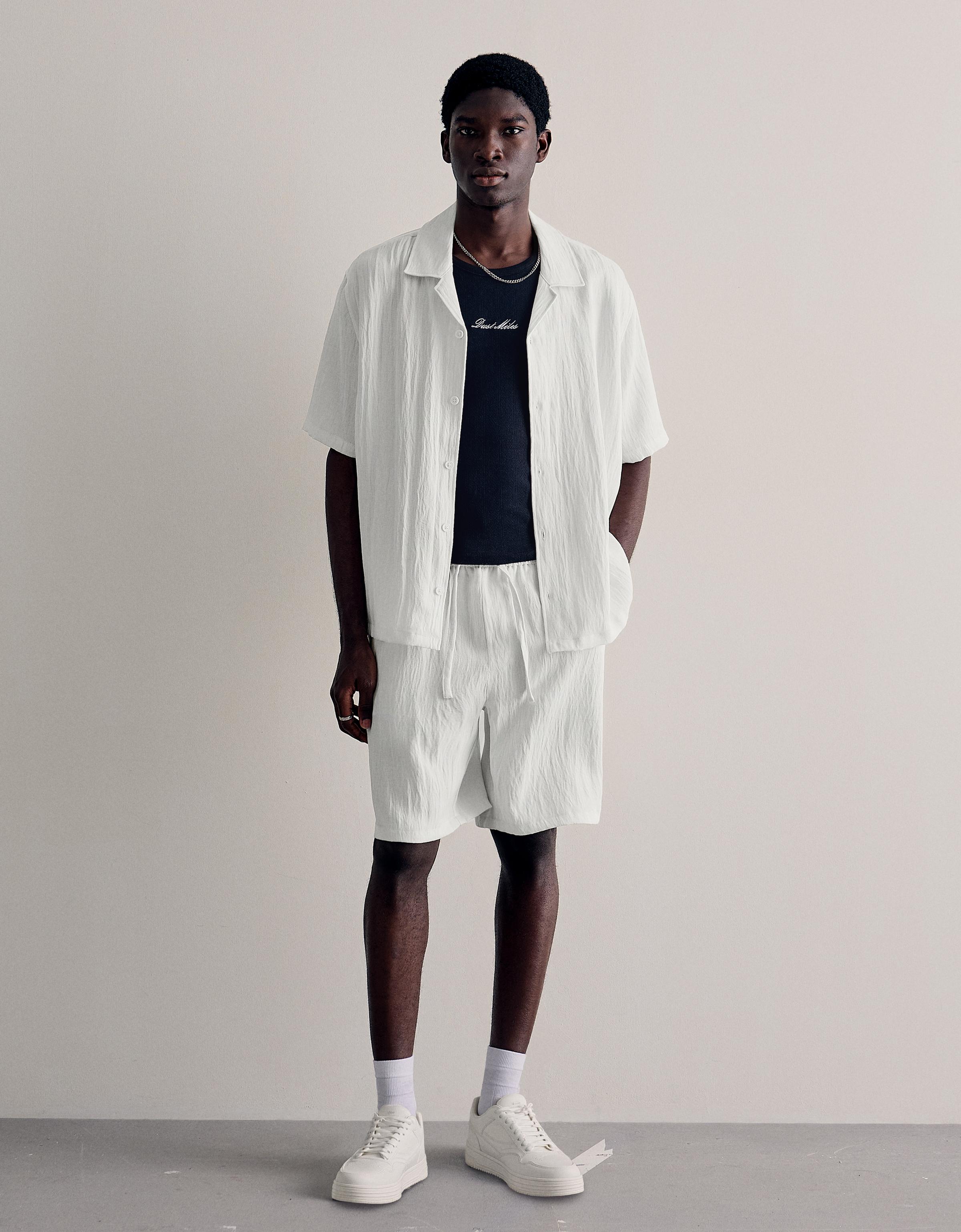 Rustic short sleeve shirt — White