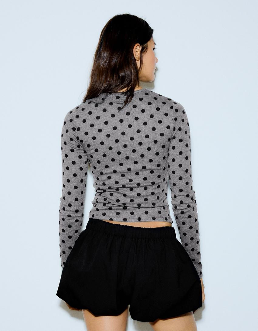 Куртка с разрезом у выреза-темно-серый