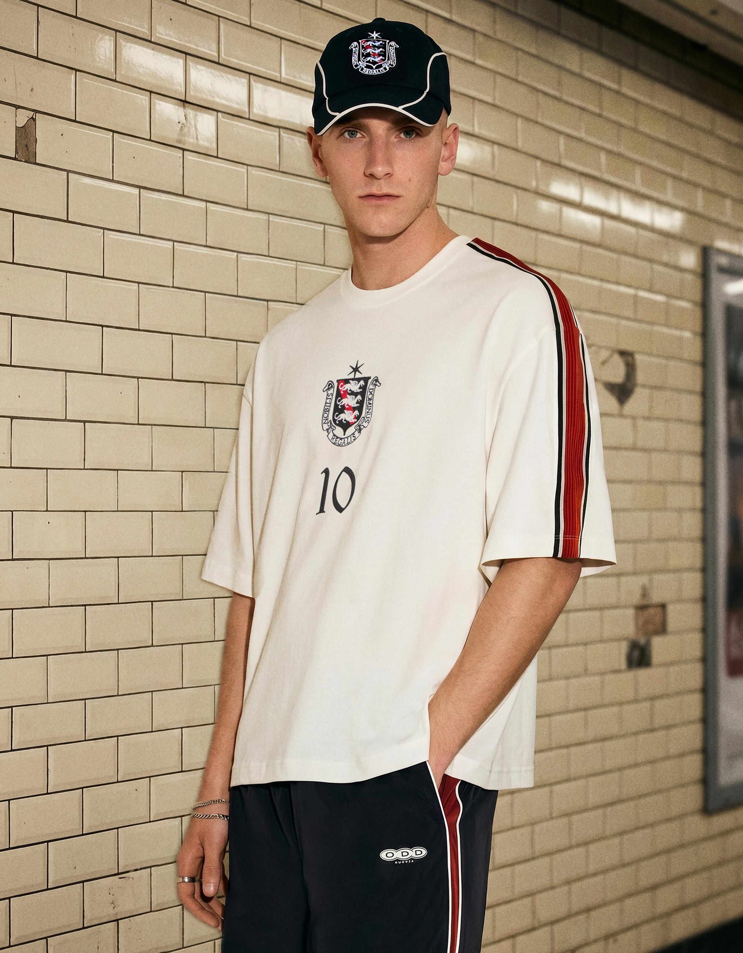Camiseta Boxy Fit Hombre M Blanco