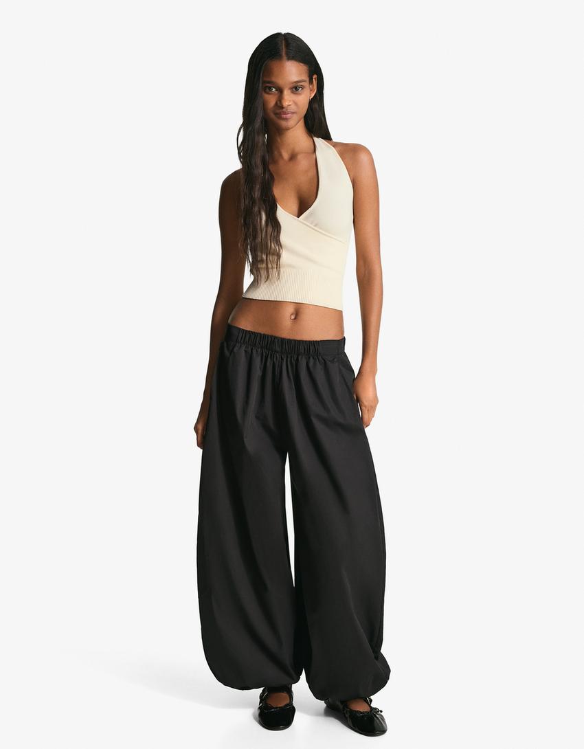 Top halter cruzado-Crudo