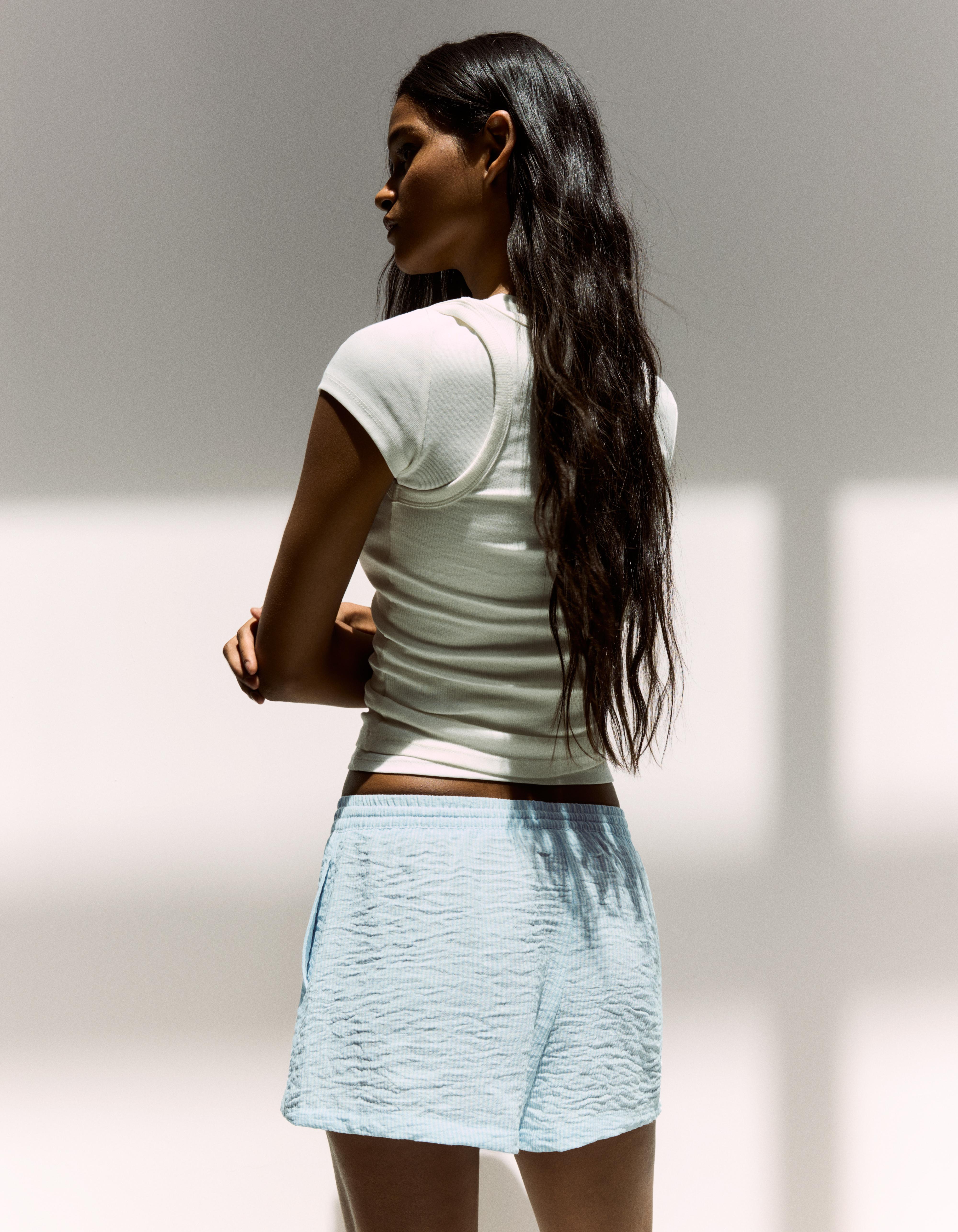 Rustic elasticated waist shorts — Blue