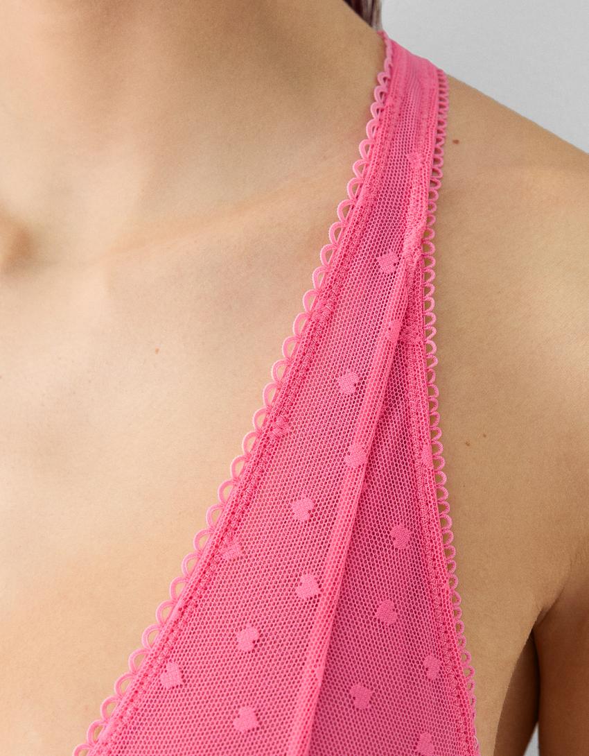 Soutien-gorge encolure américaine cœurs-Rose-5