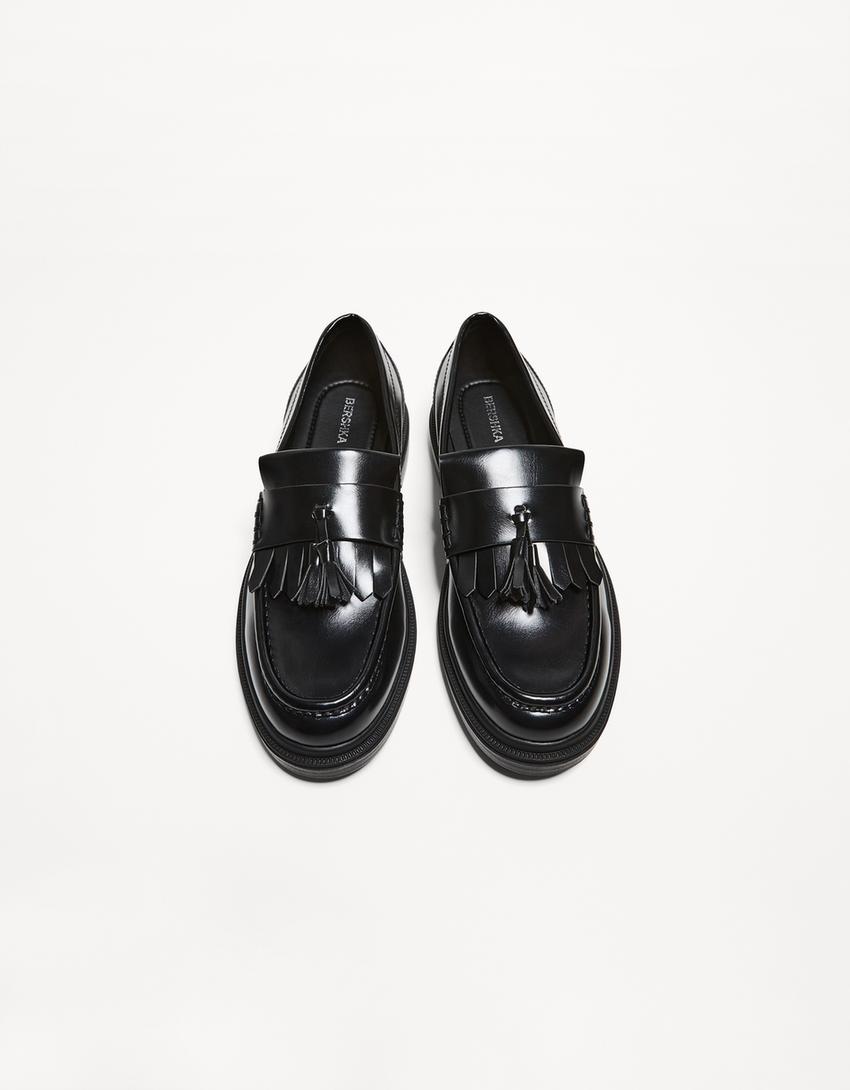Loafers met kwastje-Zwart-3