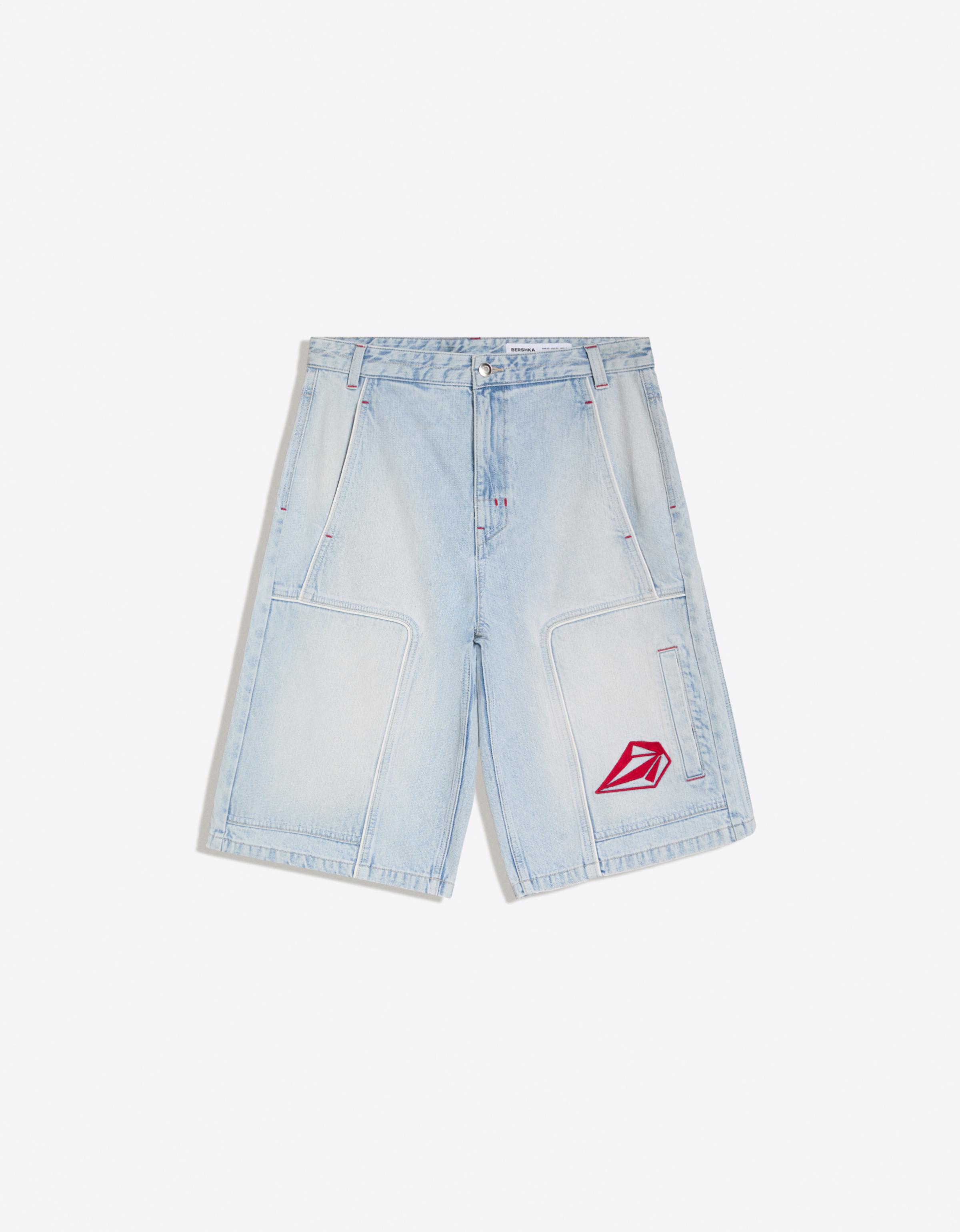 VOLCOM denim Bermuda shorts — Light blue