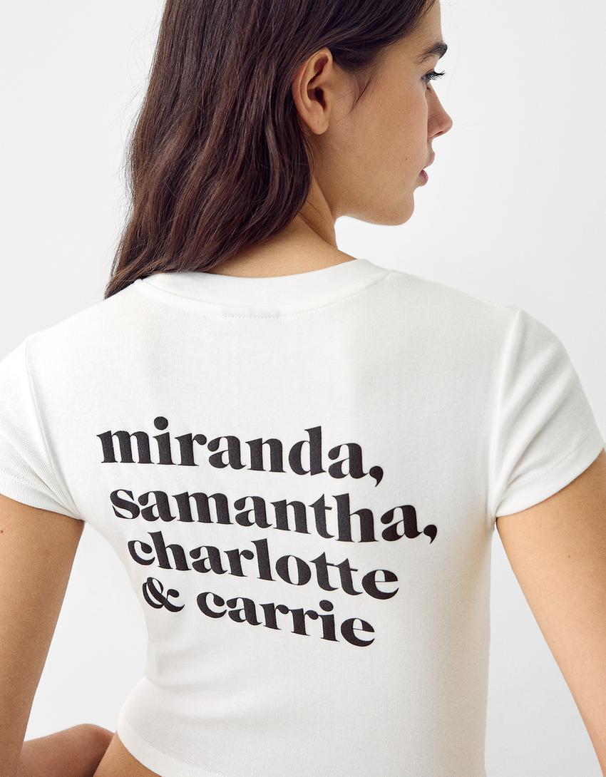T-shirt Sex And The City manches courtes-Blanc cassé-6