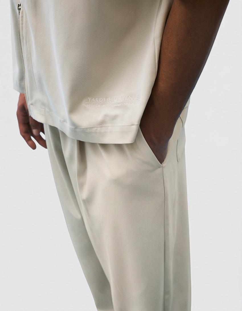 Super baggy flowing trousers with darts-Stone
