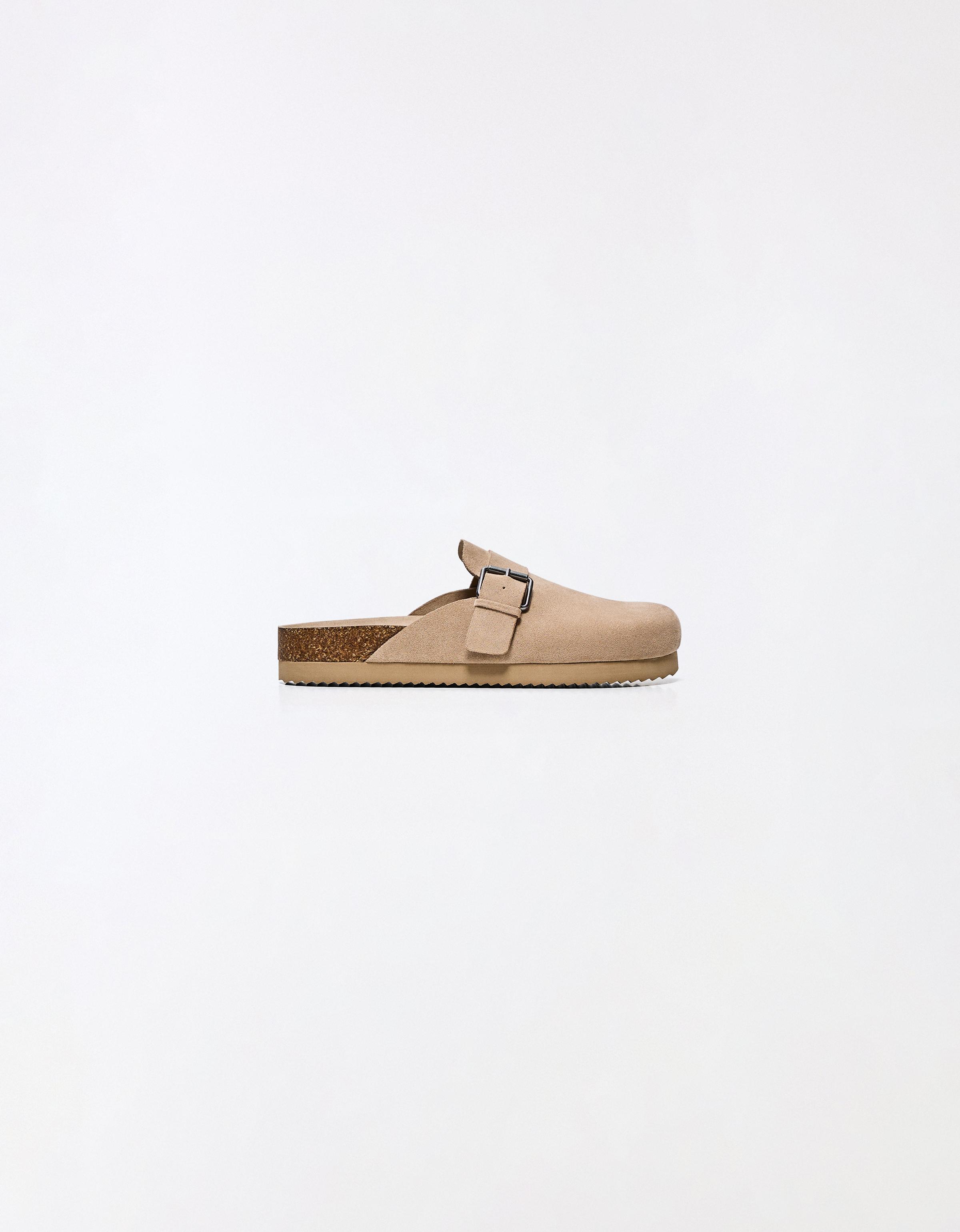 Clogs with buckle detail — TAUPE