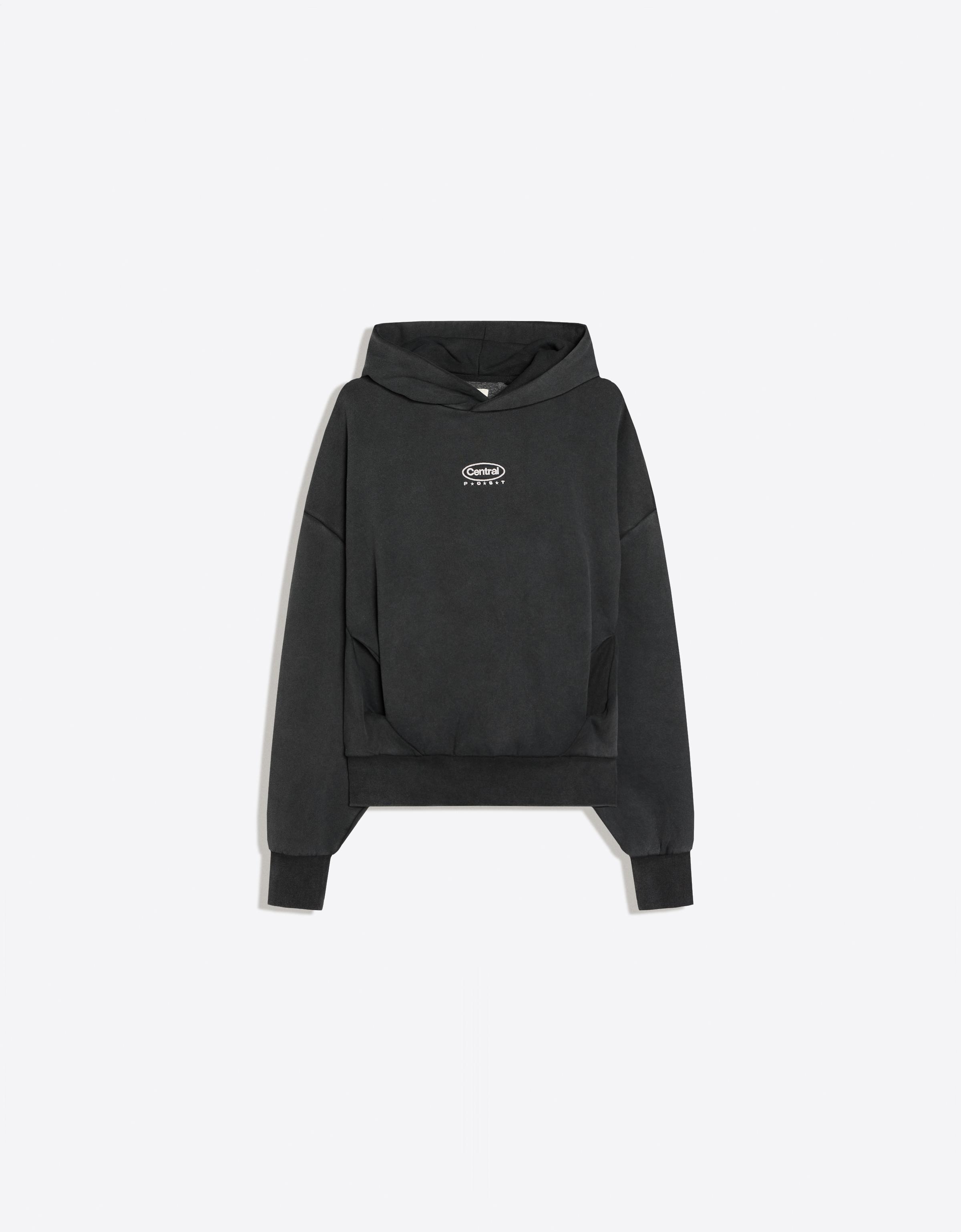 Washed effect hooded sweatshirt — Grey