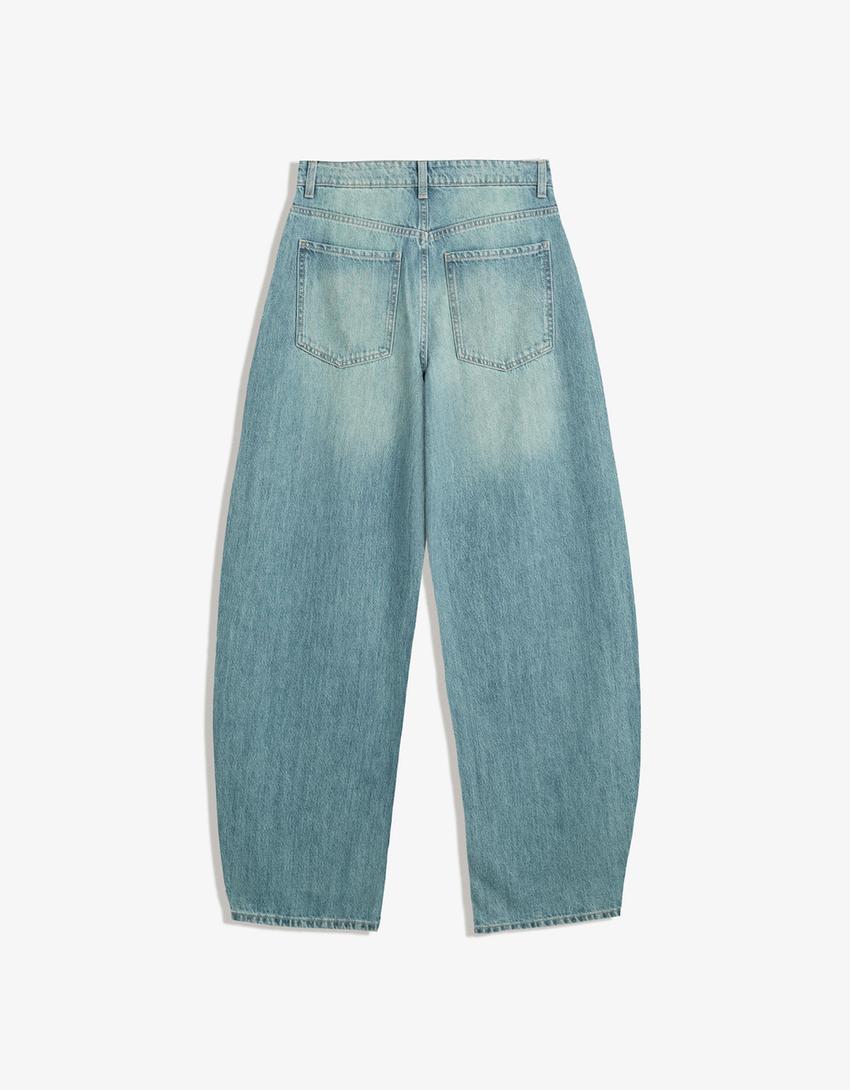 Jean barrel wide leg-Bleu lavé-4