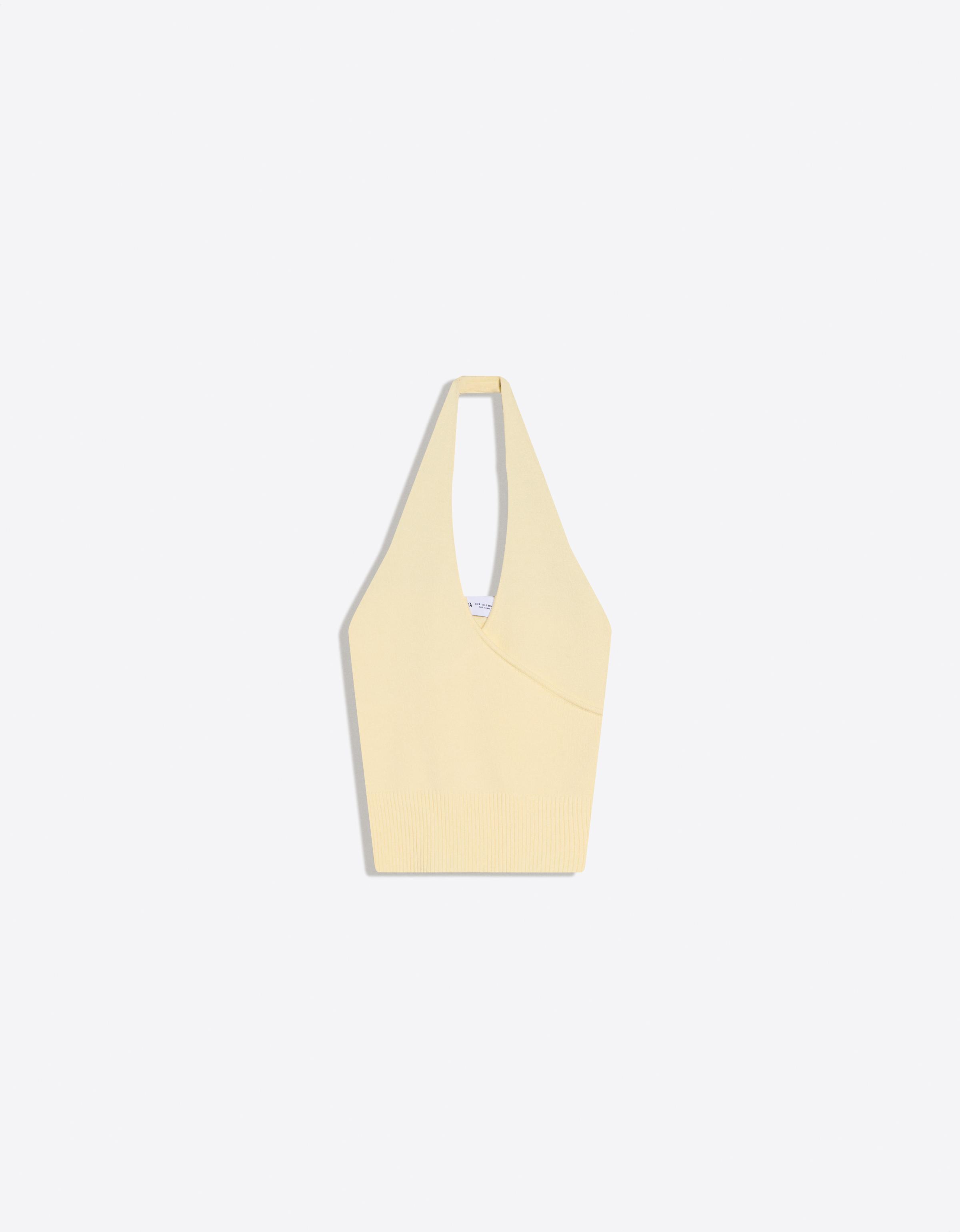 Halter neck crossover top — Yellow