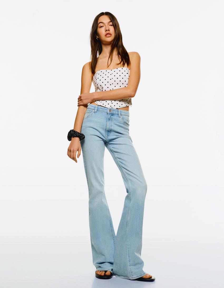 Jeans flare-Azul claro-0