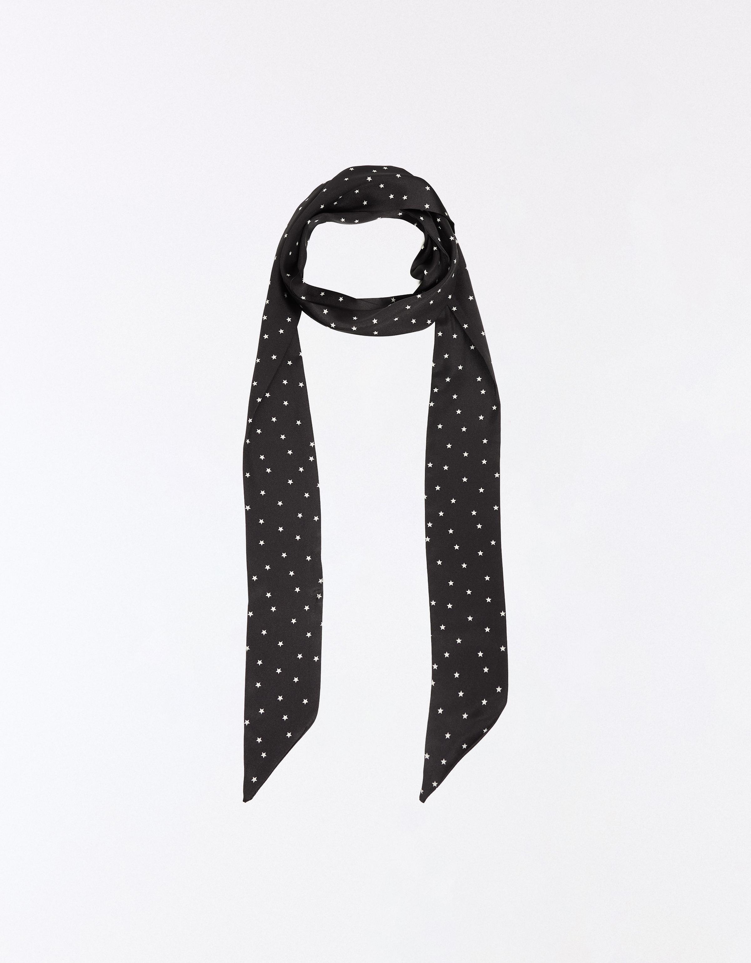 Star print neckerchief — Black