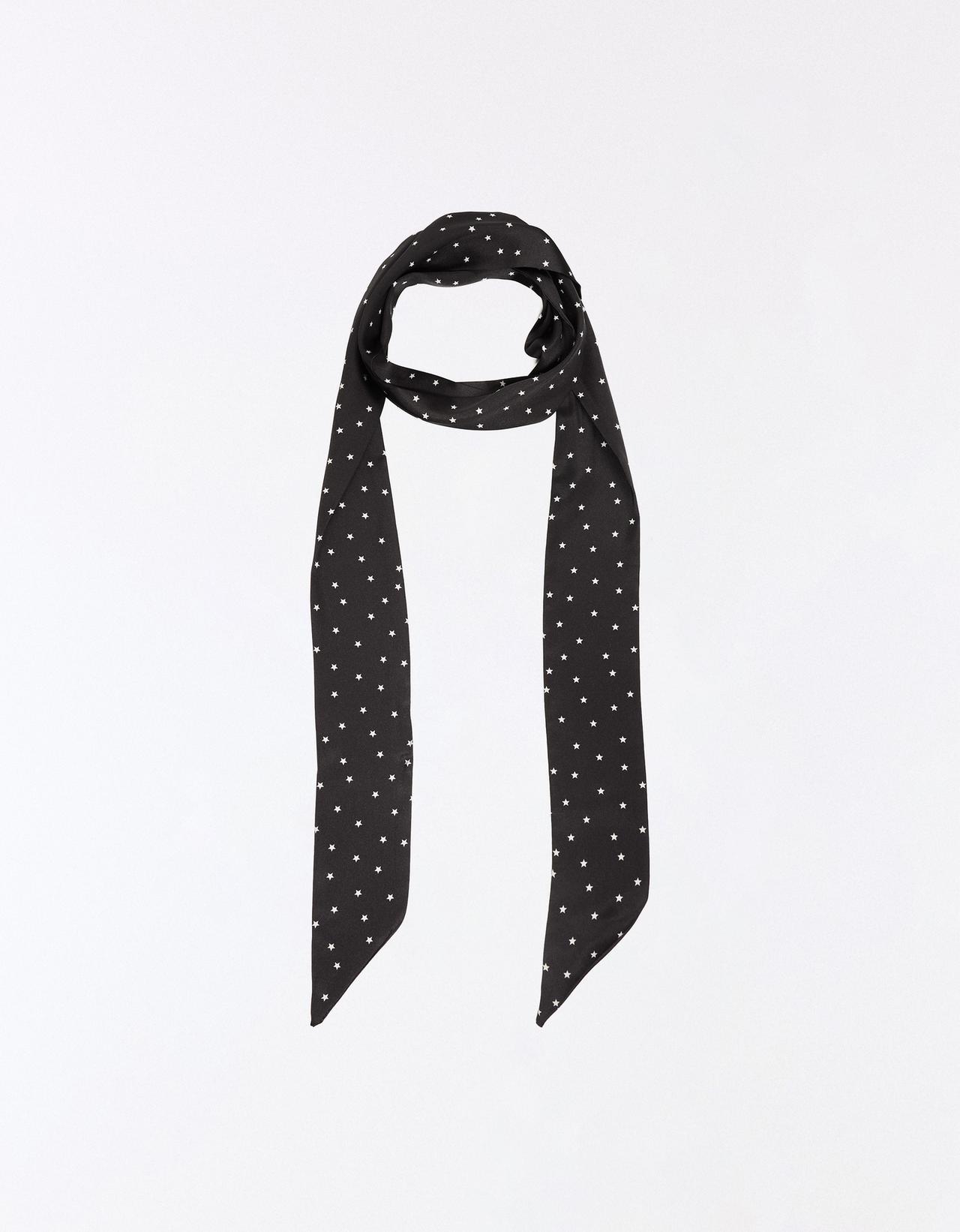 Star print neckerchief — Black