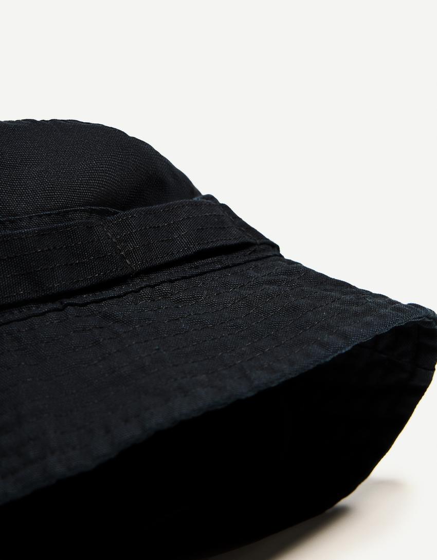 Faded-effect bucket hat-Black-2