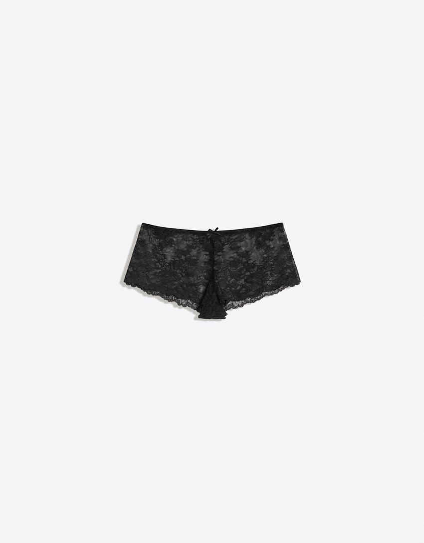 Lace culottes-Black