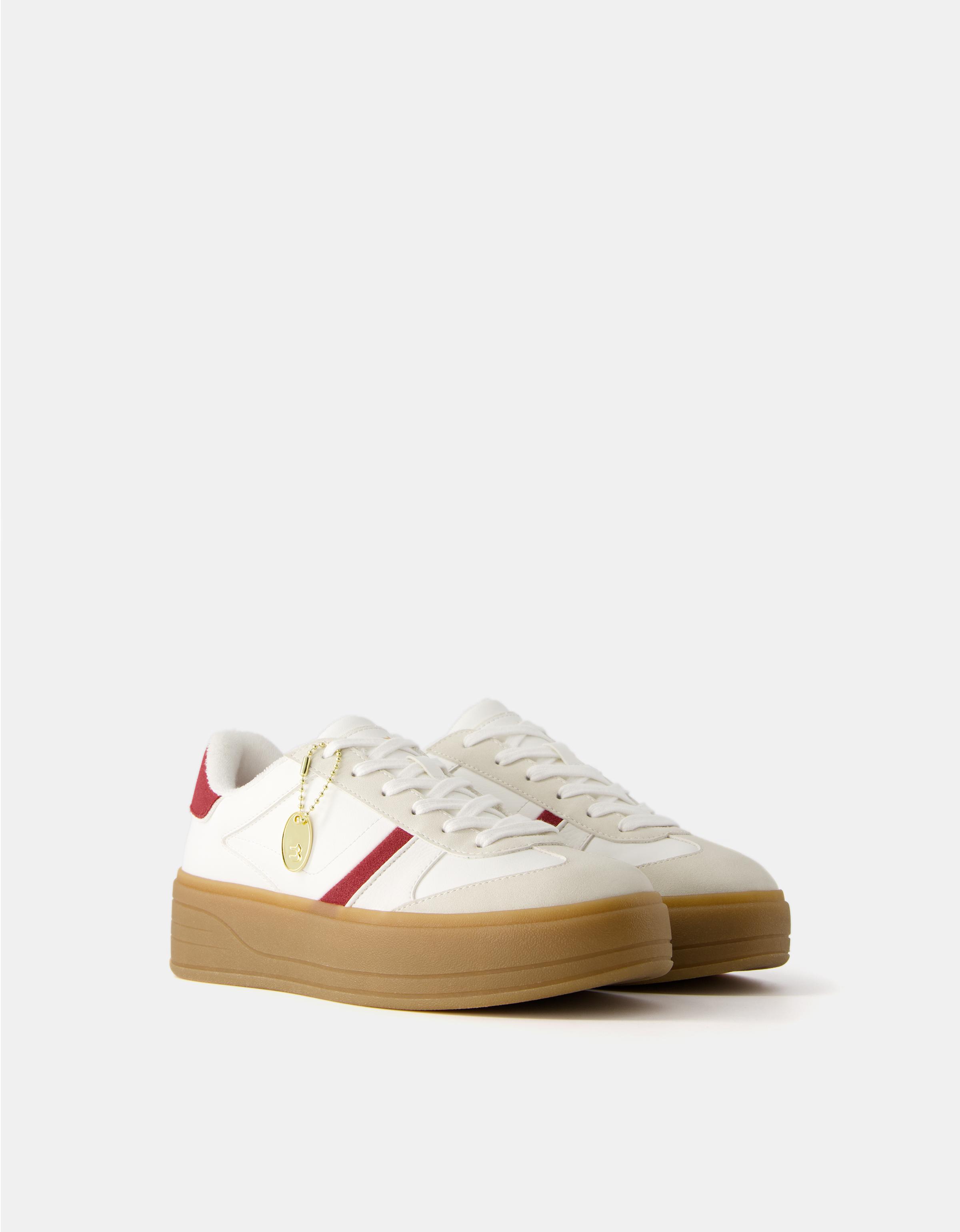 Bershka white platform sneakers online