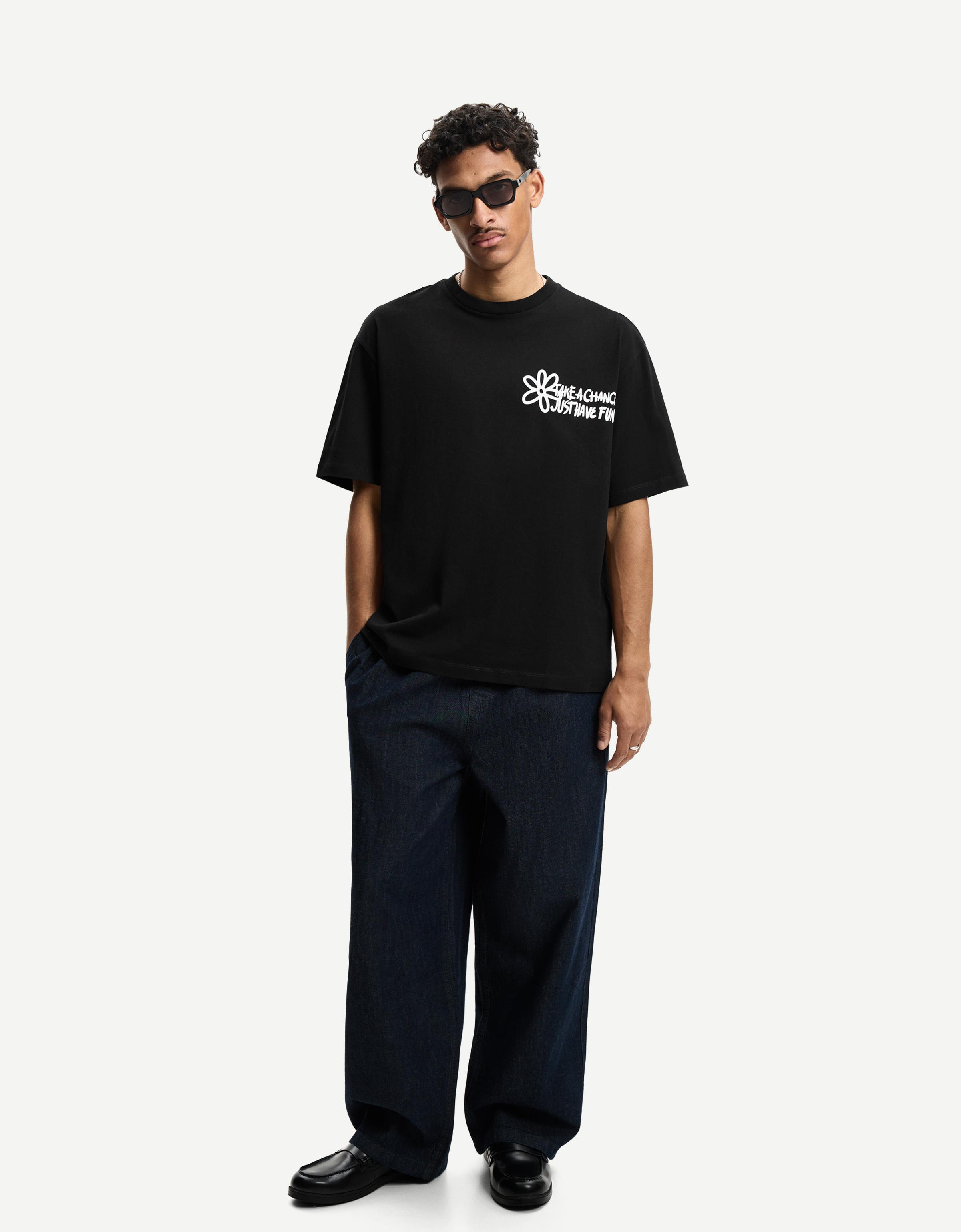 Tシャツ・カットソー [READY4NEXT] Garden City Short Sleeve T-shirt (BLACK) Short sleeve printed T-shirt - T-shirts - Men | Bershka