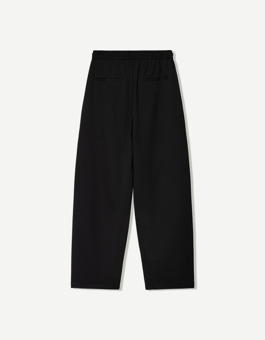 Baggy sweatpants-Black-4