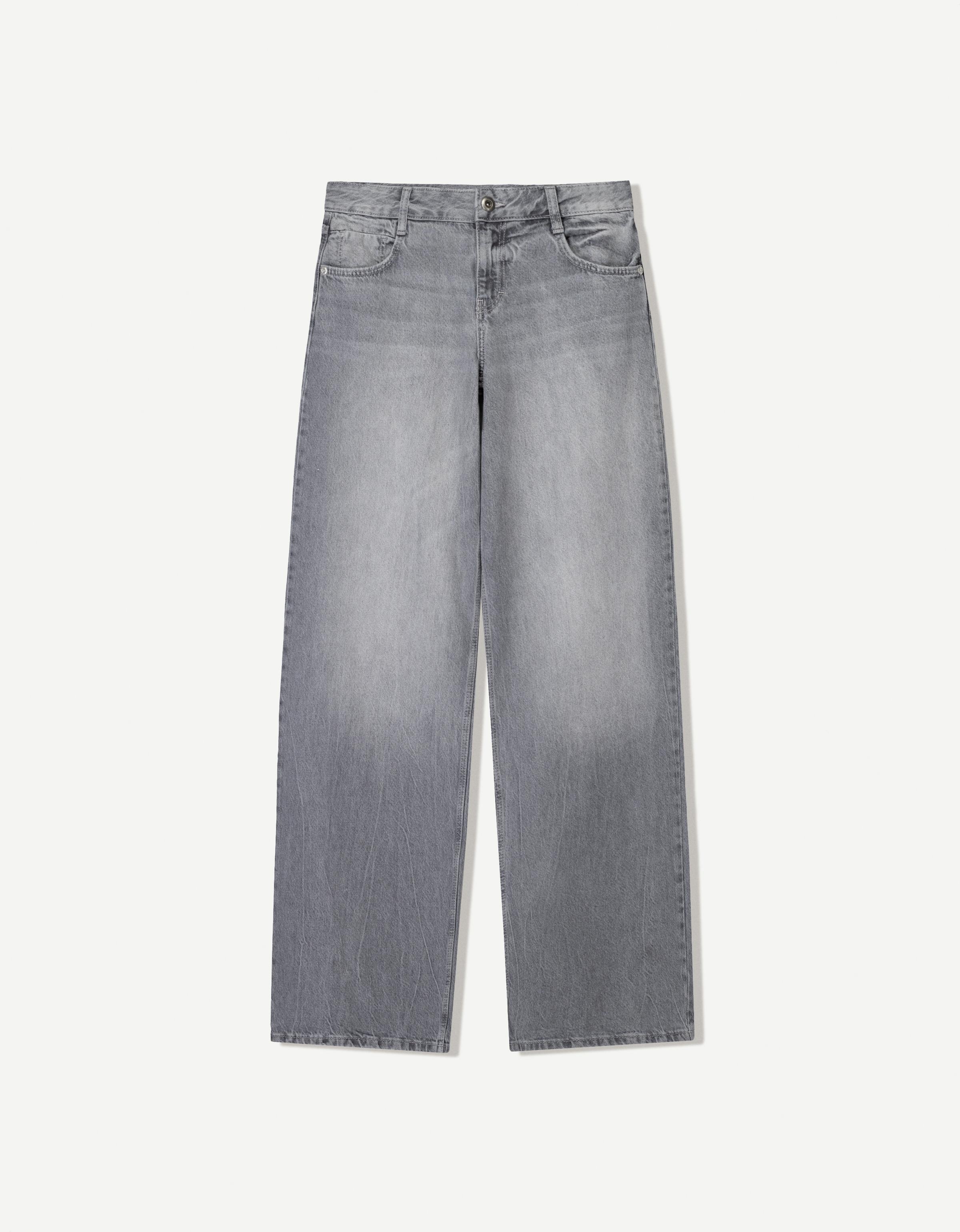Wide-leg low-waist jeans - Jeans - BSK Teen | Bershka