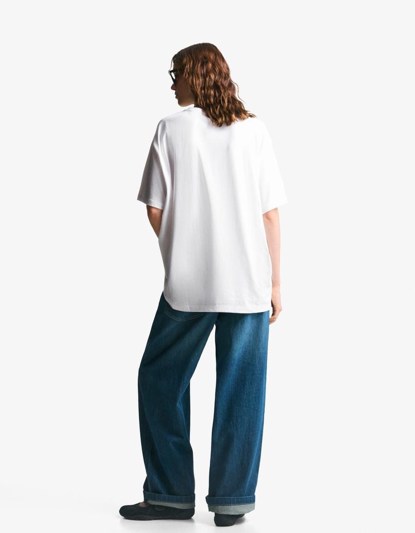 Short sleeve T-shirt with print-White-2