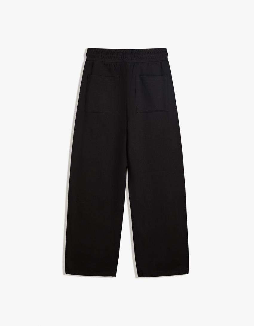 Balloon fit trousers-Black