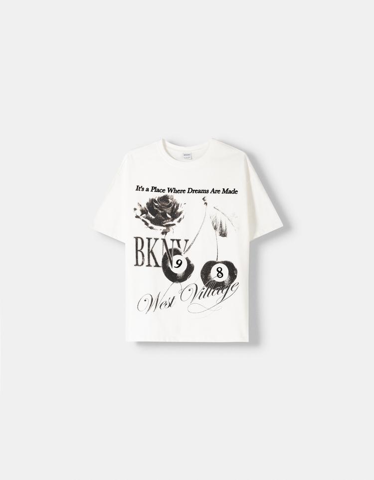 Desenli kısa kollu t-shirt
