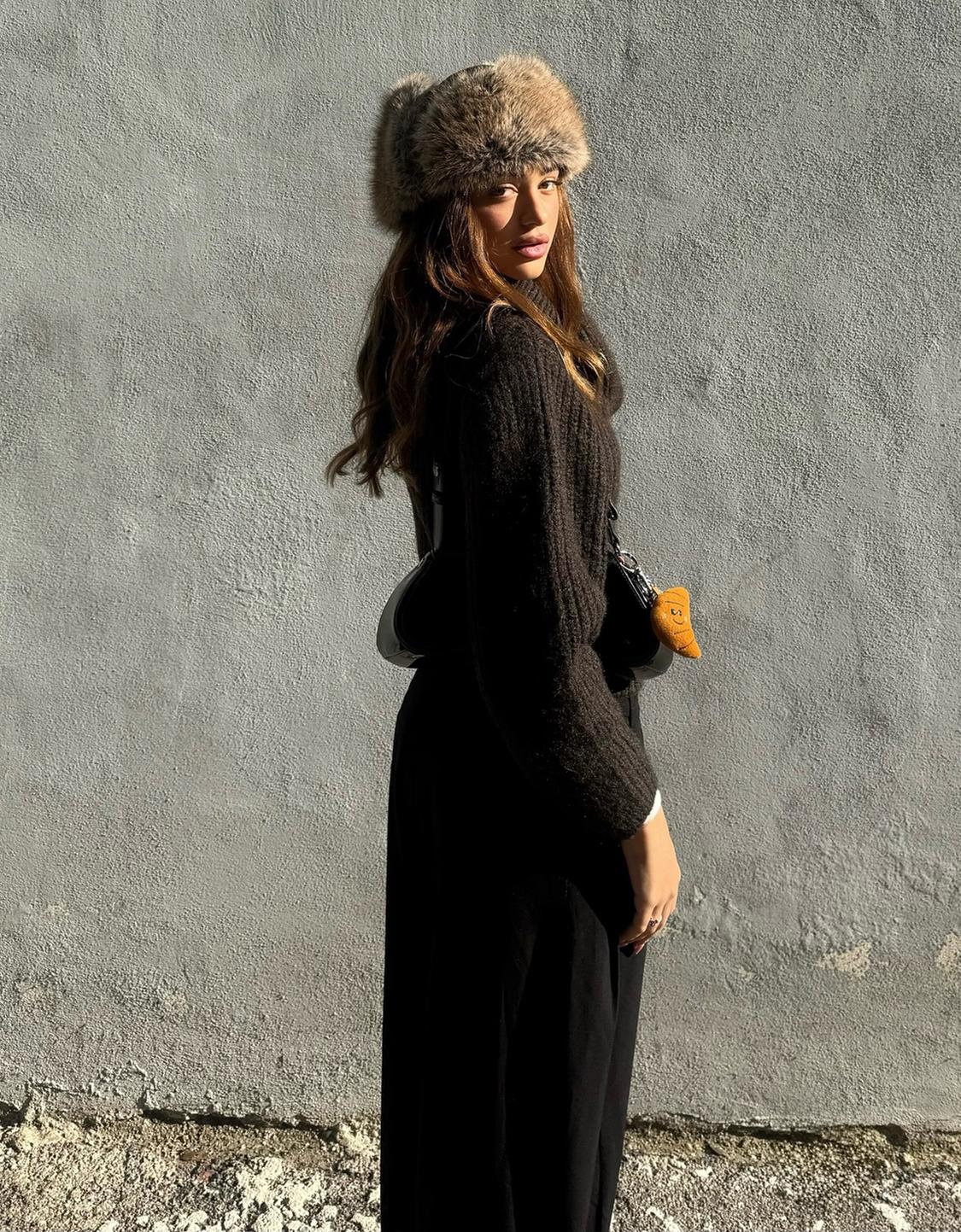 Faux fur aviator hat