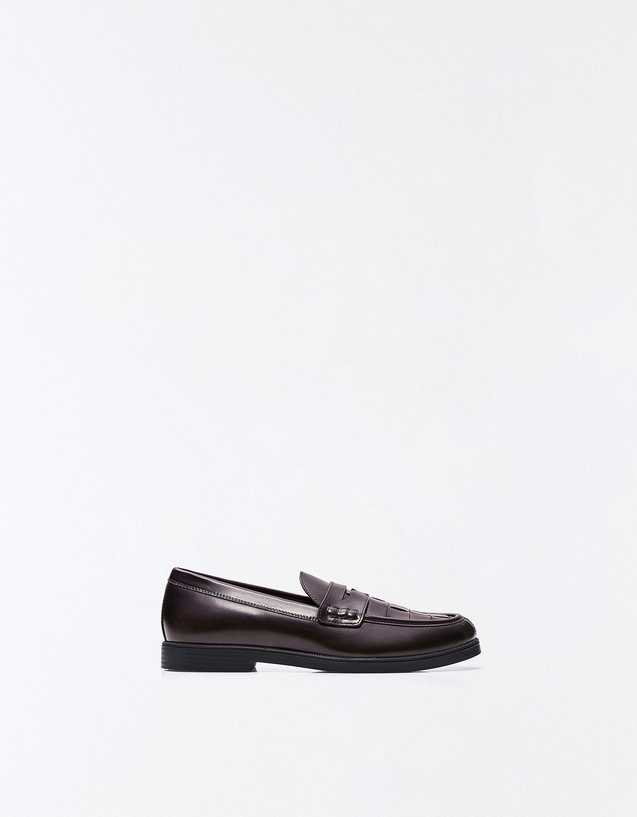 Fine braided loafers — Brown