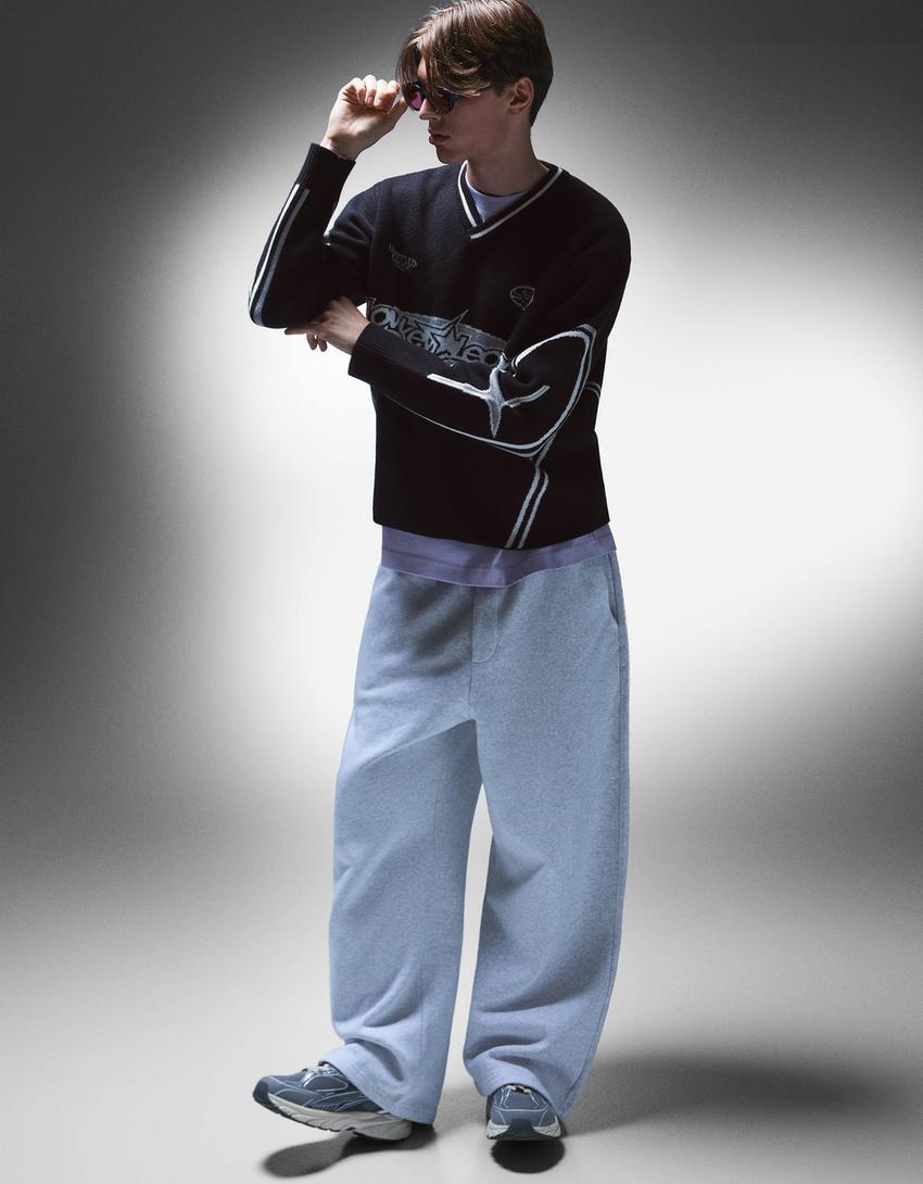 Jersey sport print-Negro