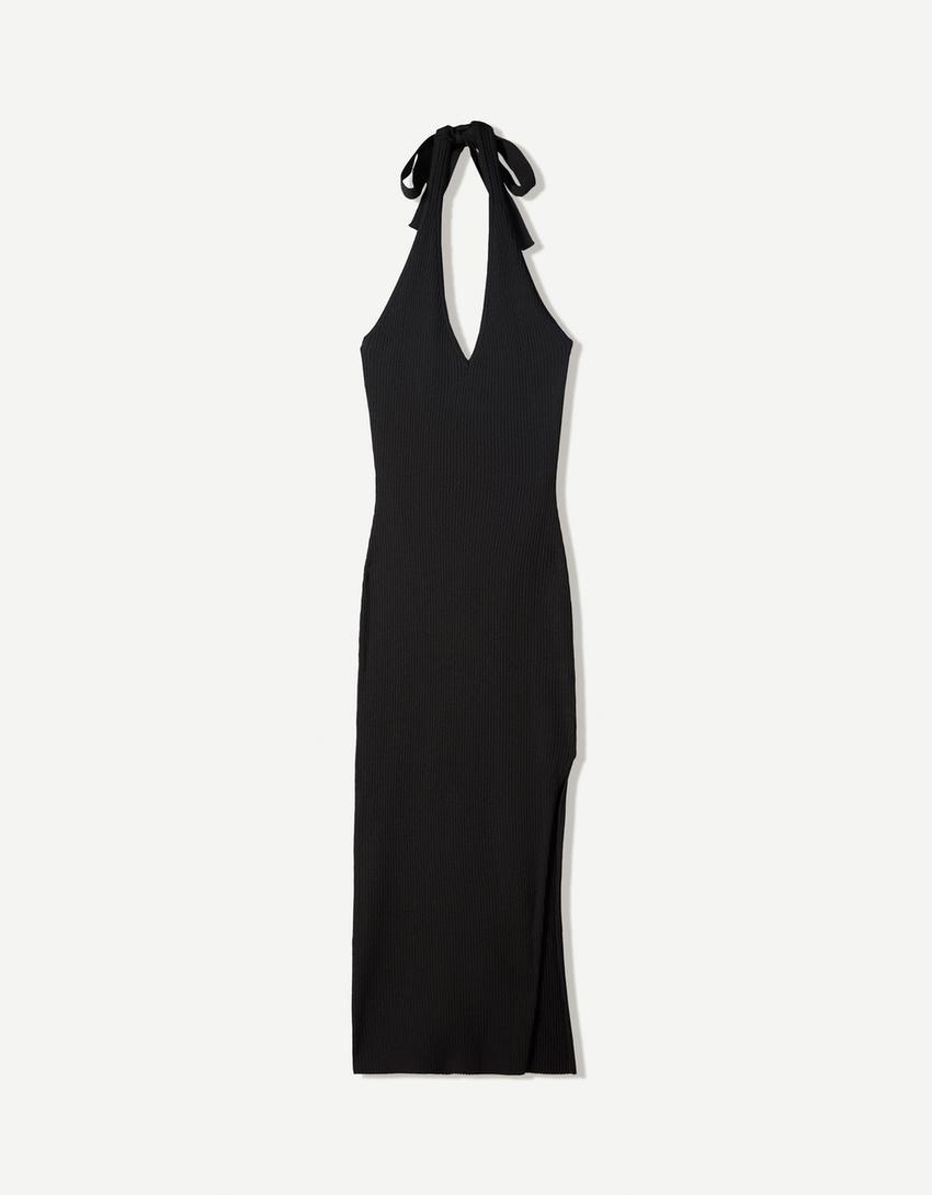 Halterneck midi dress