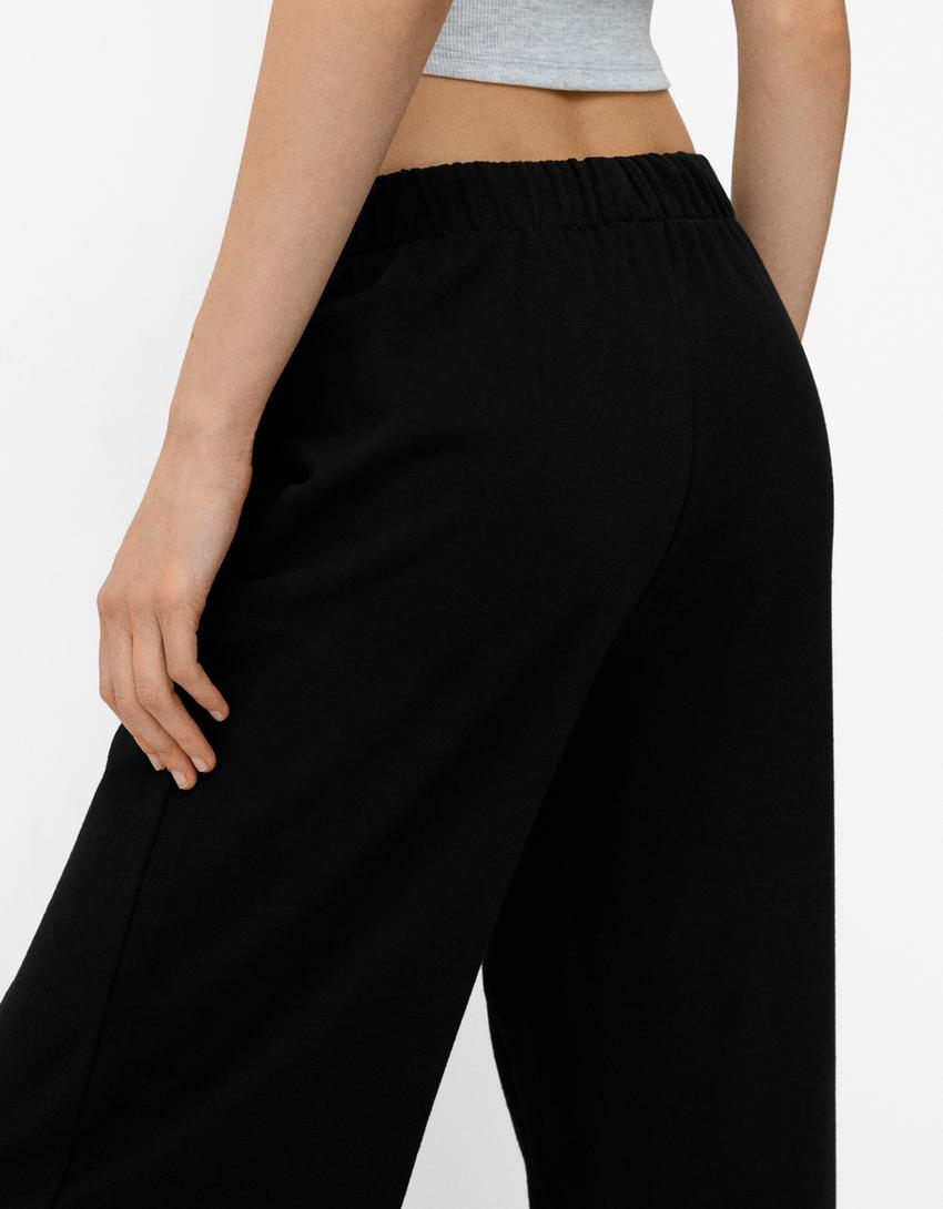 Pantalon jogger en molleton-Noir-3