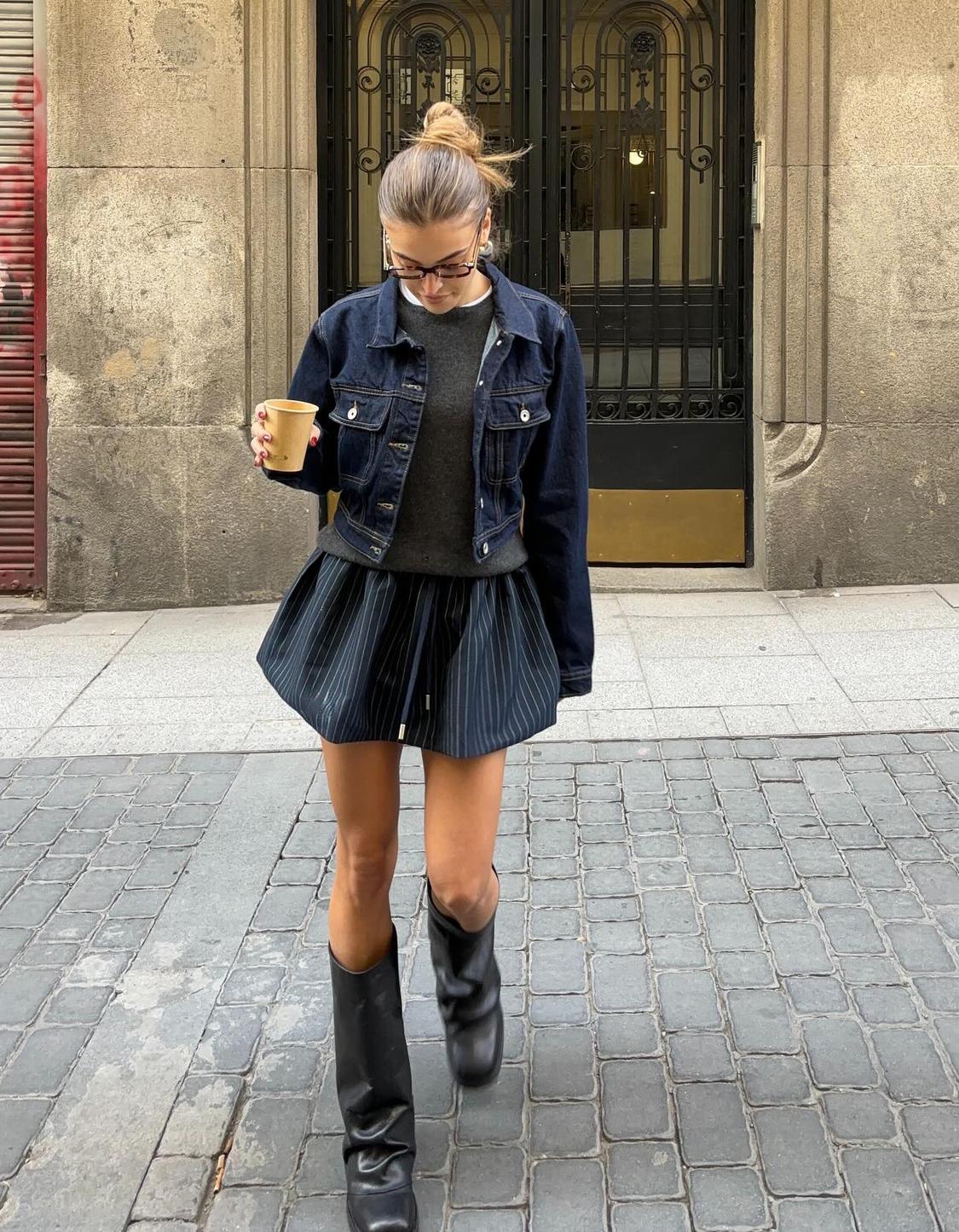 Cropped denim jacket