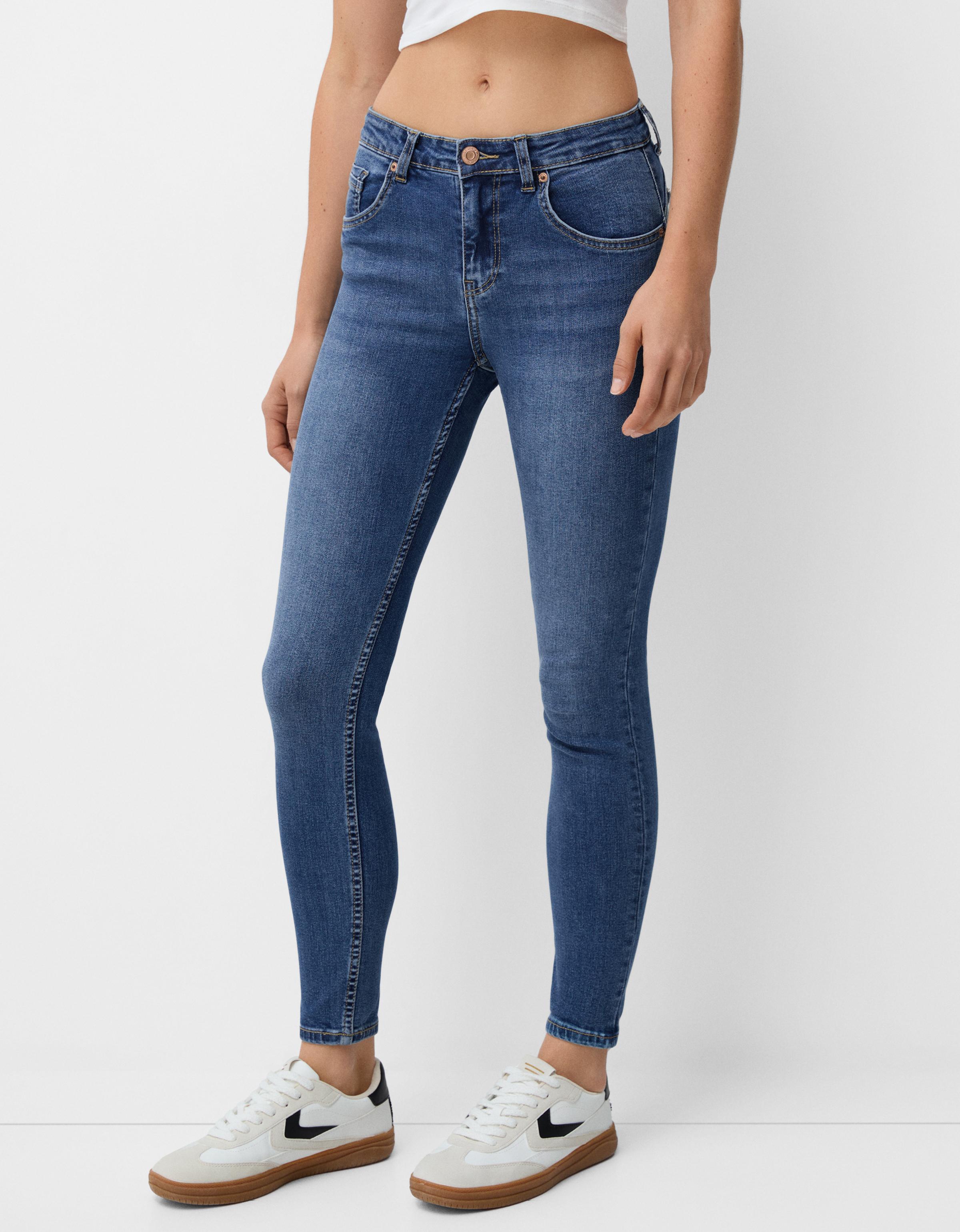 Bershka Push-Up-Skinny-Jeans Damen 32 Blau