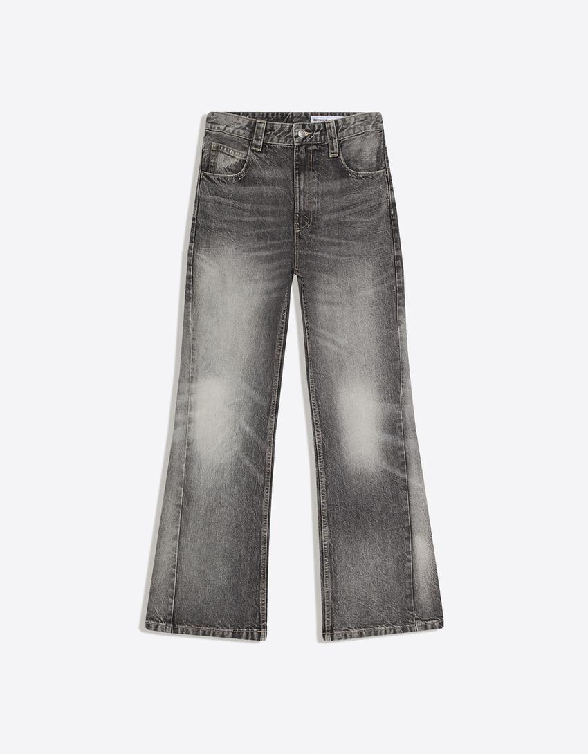 Jeans baggy fit campana-Grigio scuro