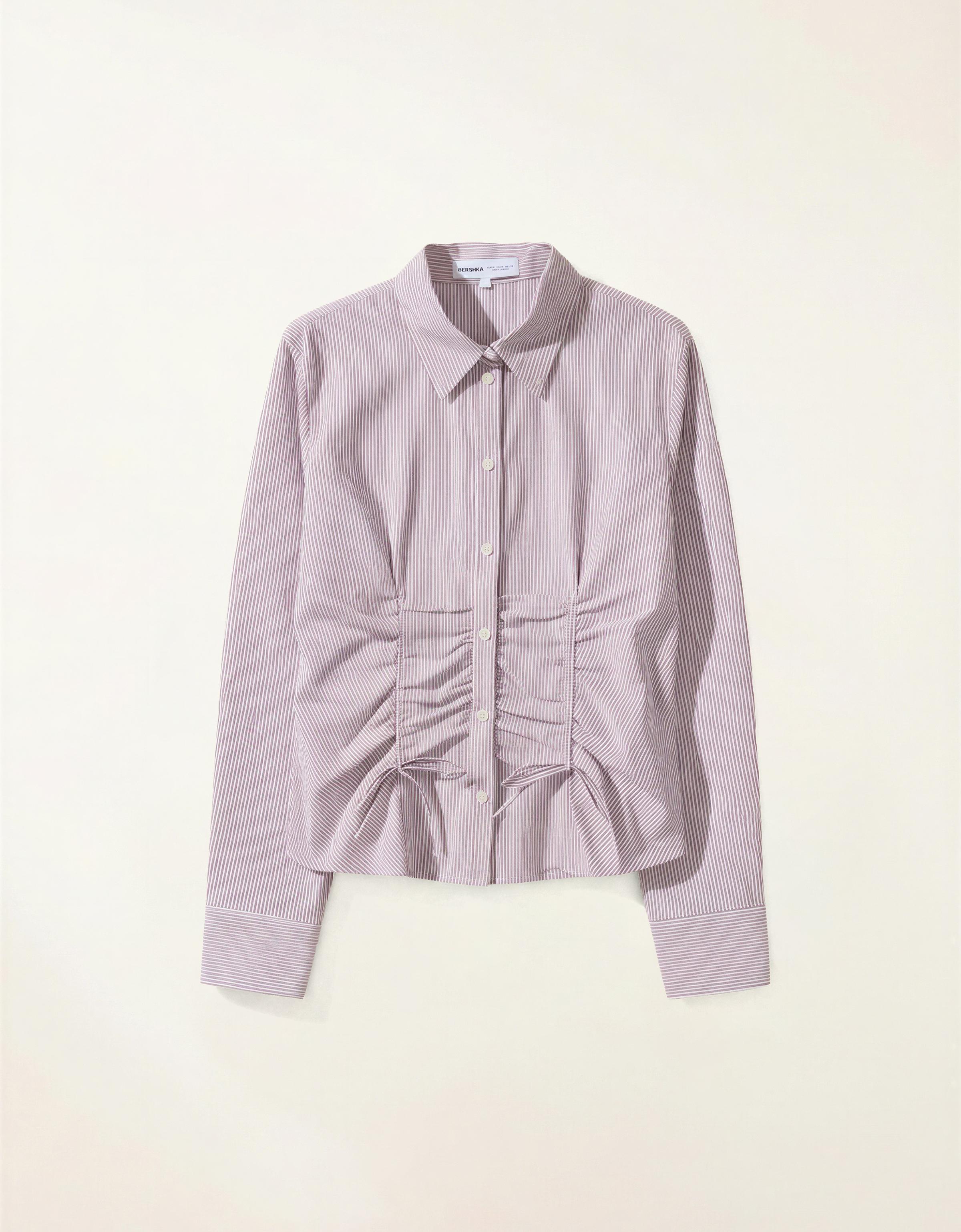 Büzgülü poplin gömlek