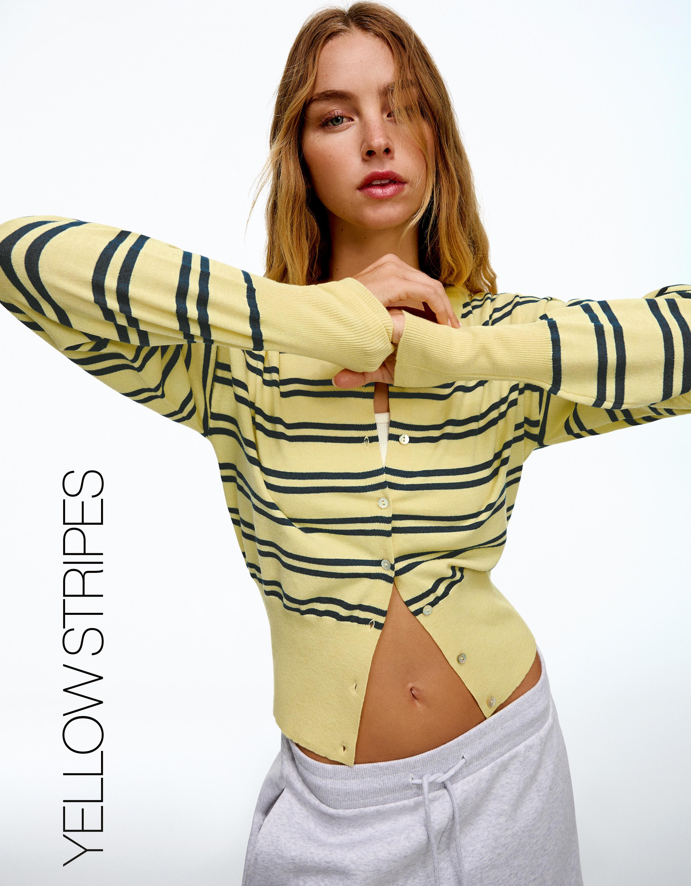 Bisiklet yaka çizgili düğmeli ceket - Görsel 99