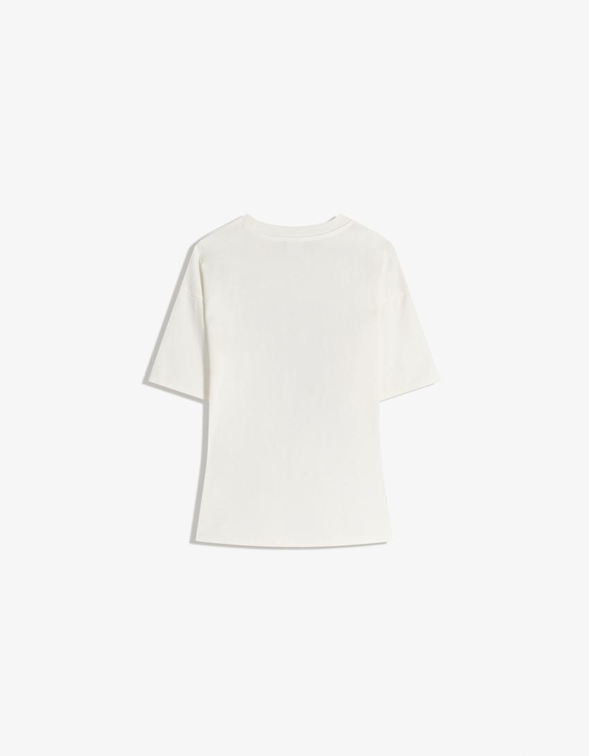 Oversize short sleeve print T-shirt-Off white