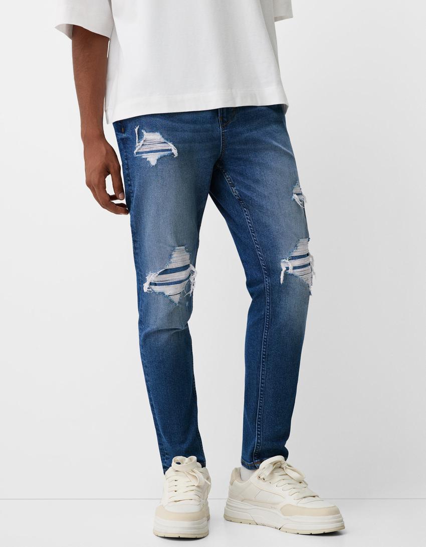 Jeans carrot rotos-Azul-2