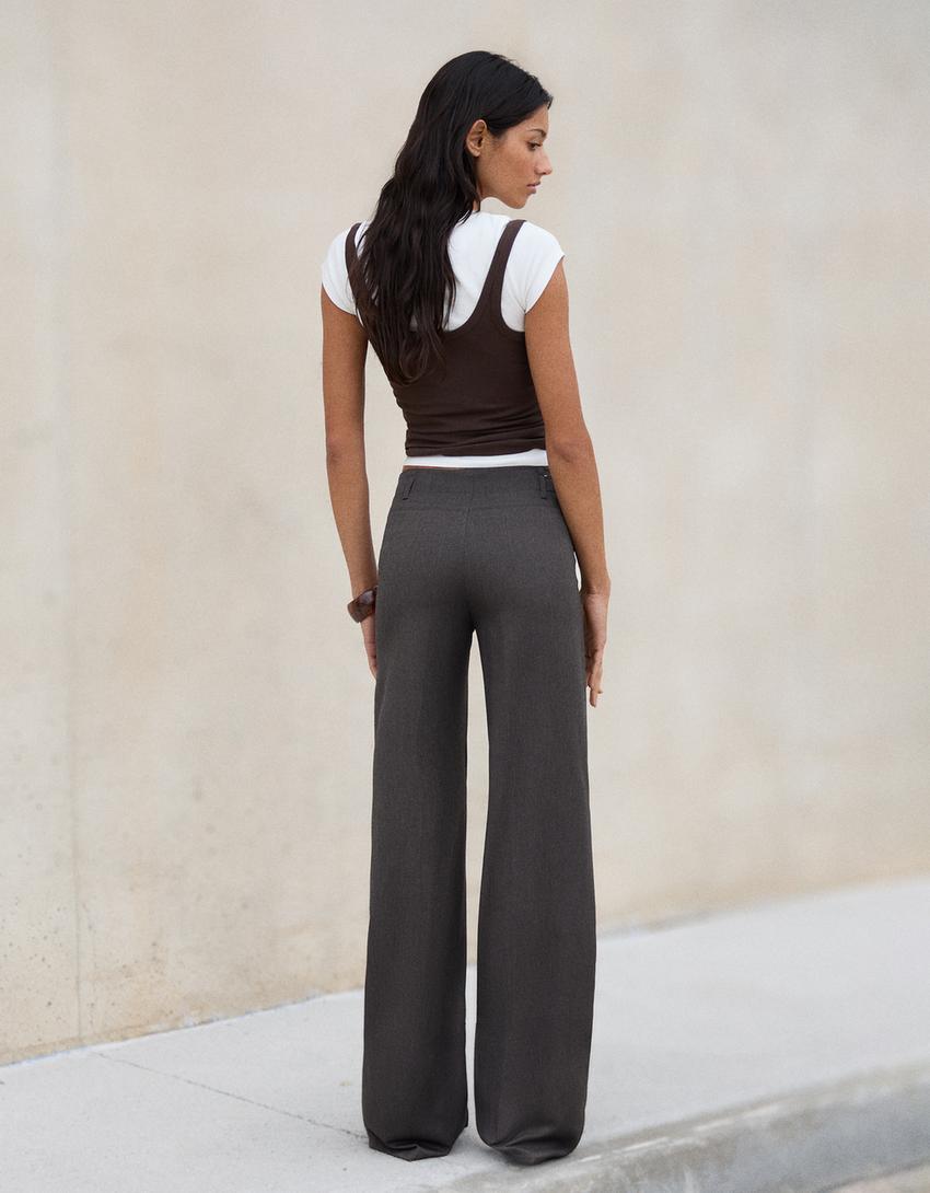 Широкі штани-темно-сірий