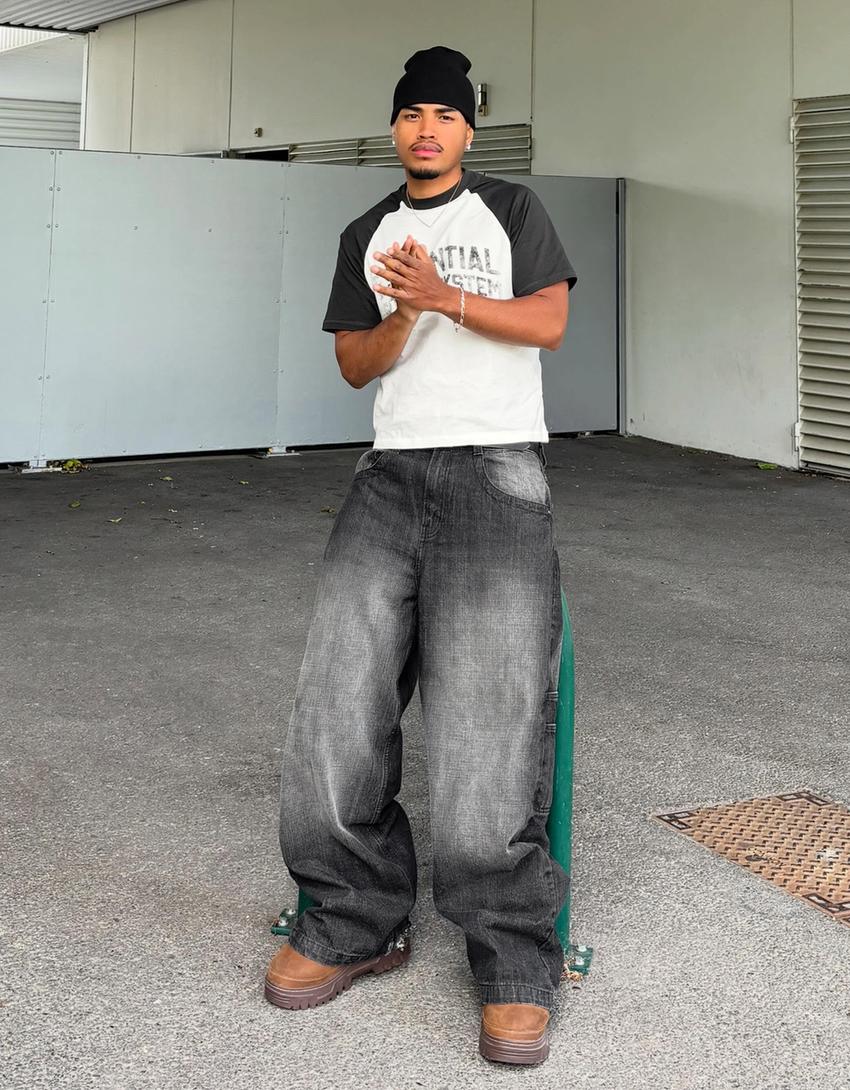 Megabaggy Jeans-Grau