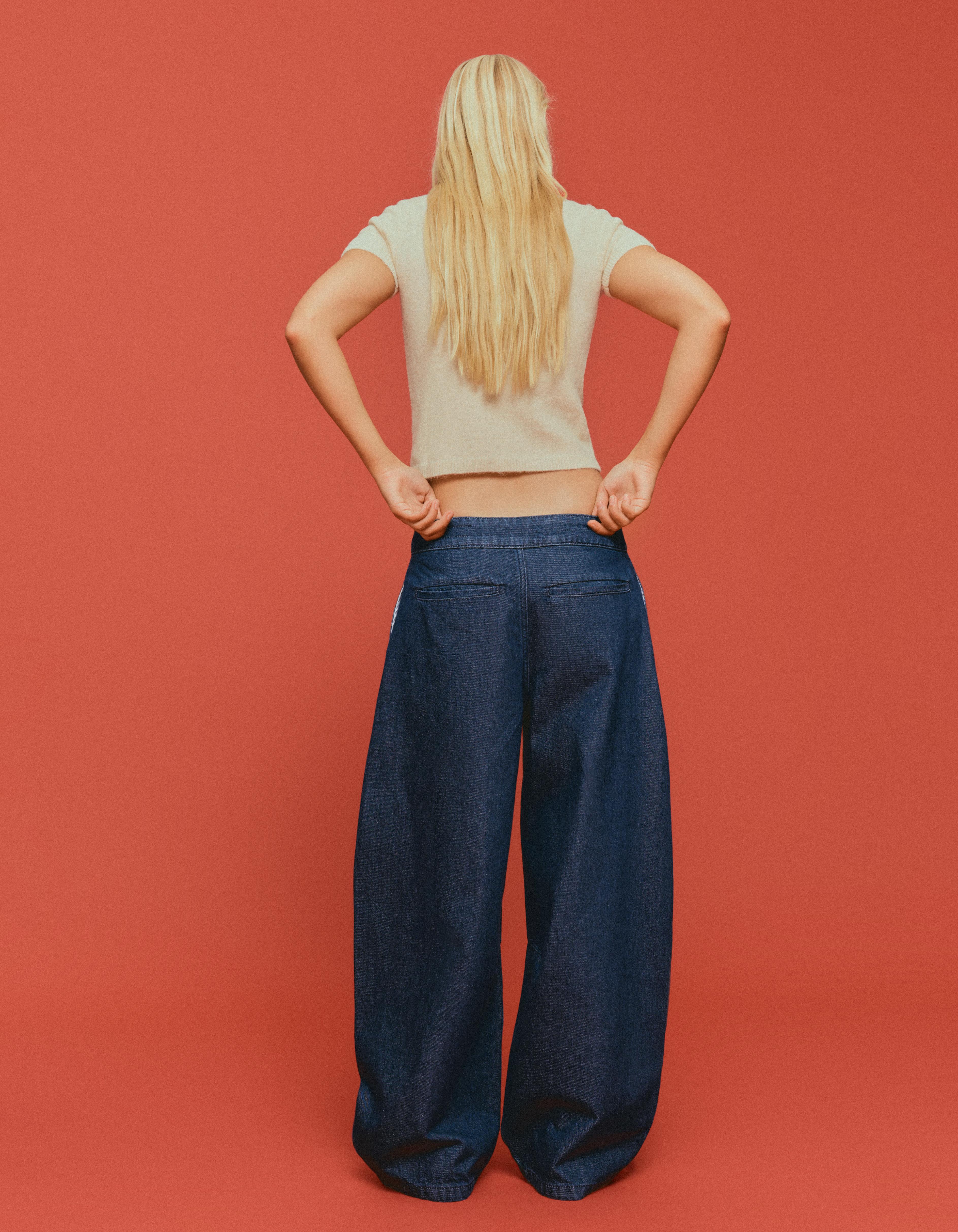 Twisted pleat jeans — Blue