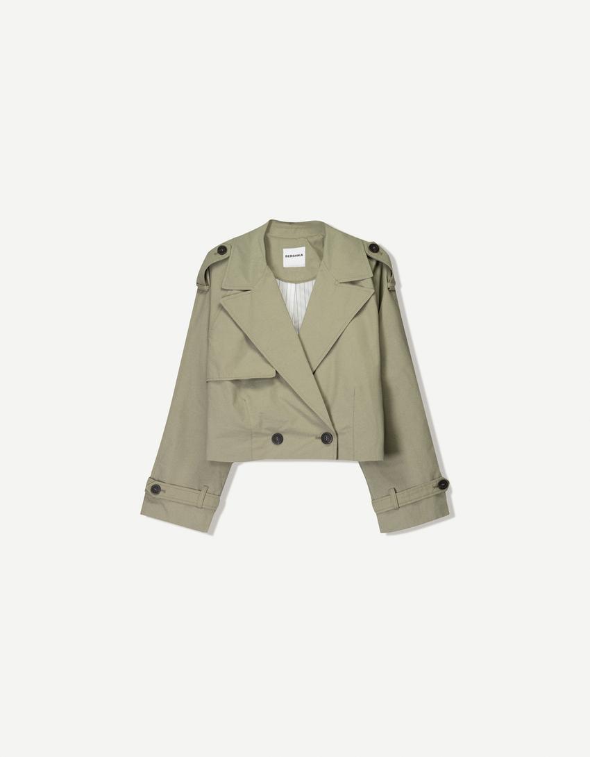 Blouson trench court-Kaki-2
