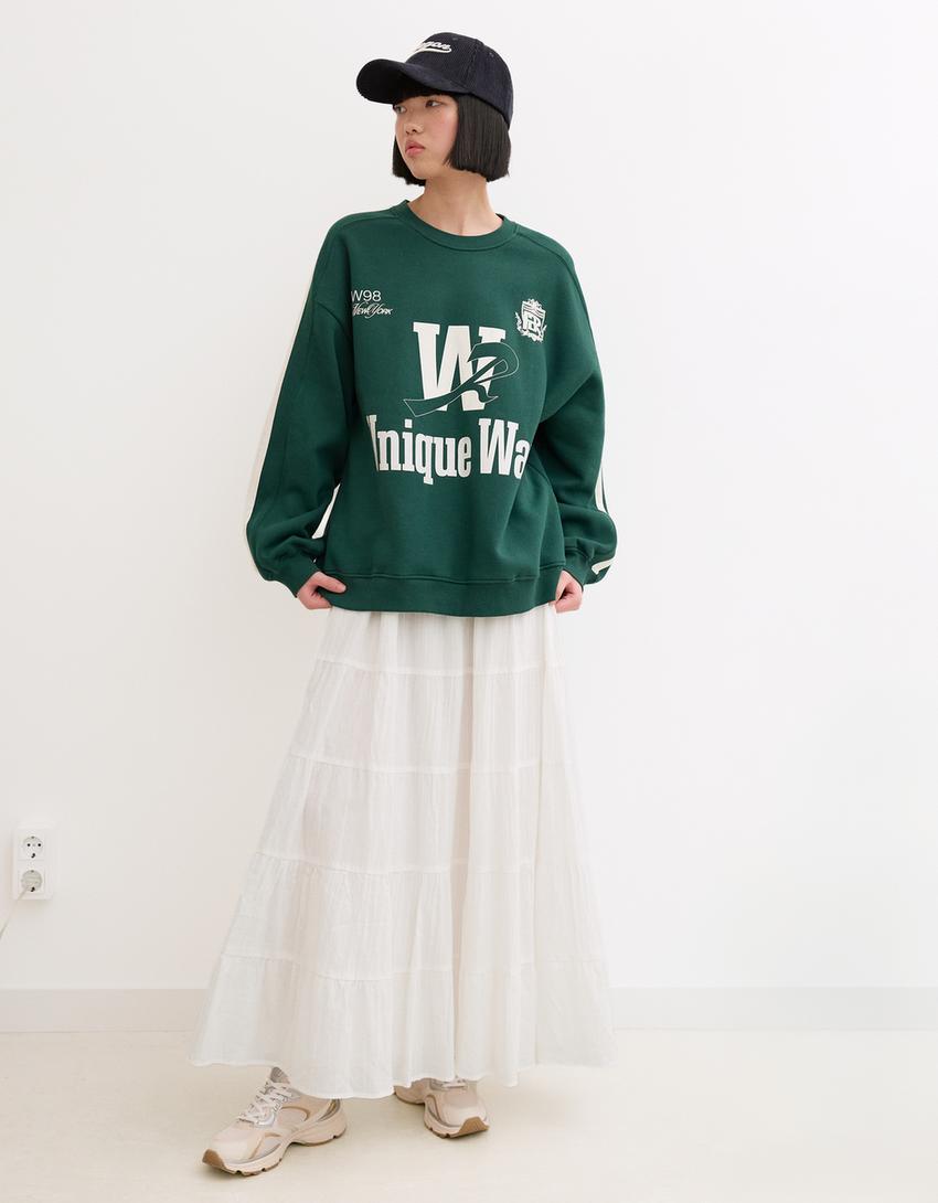 Boho maxi skirt-Off white