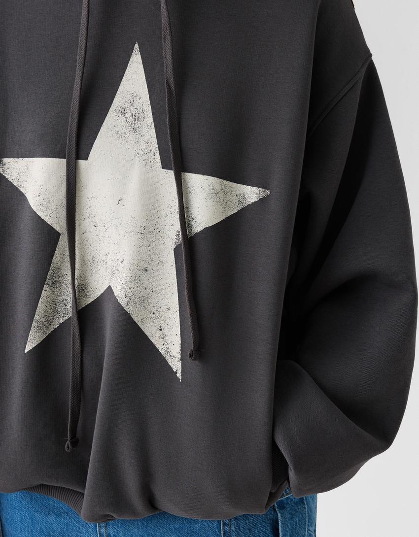 Sweat capuche imprimé-Gris-6